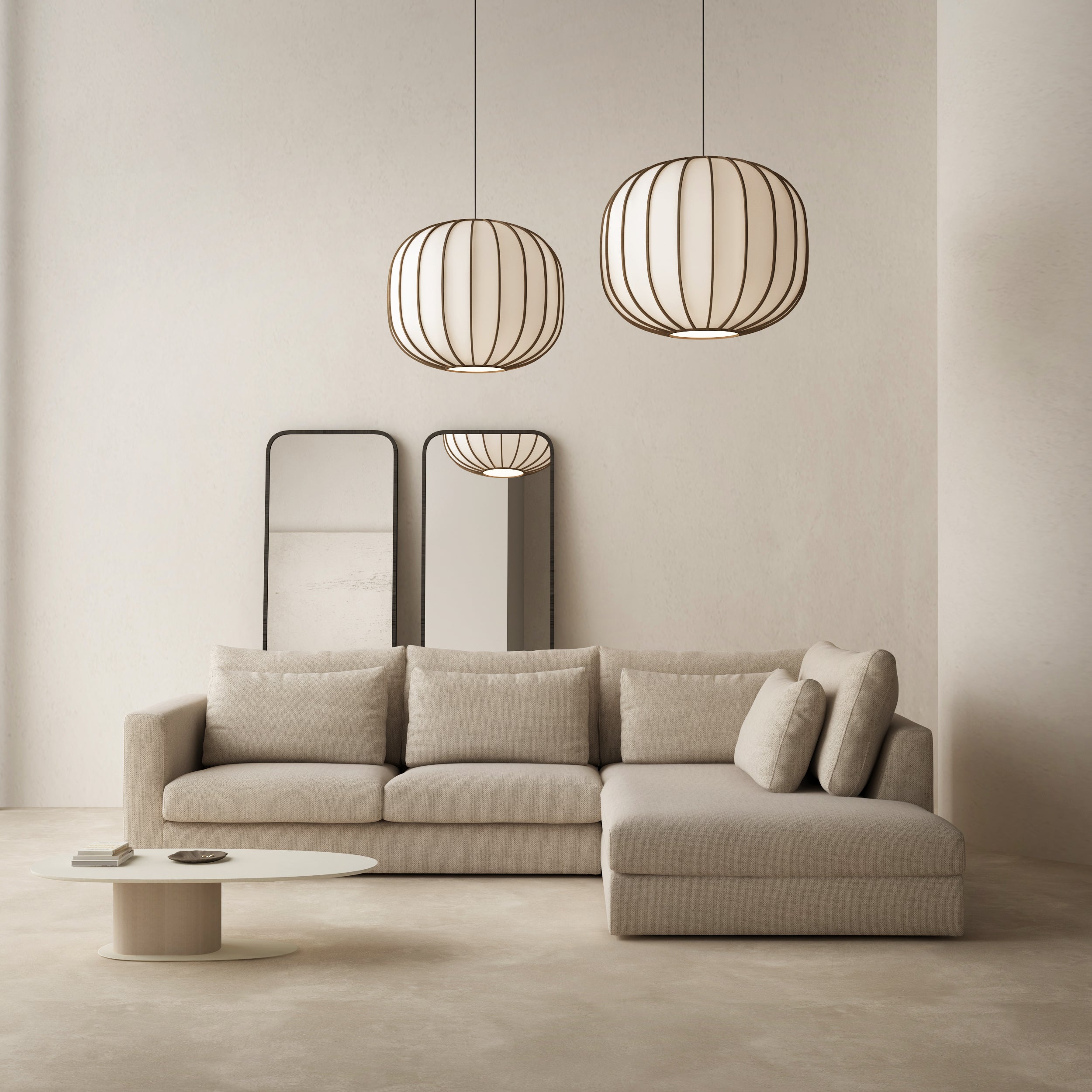 Modularer 3-Sitzer-Ecksofa links NUVIA gepolstert