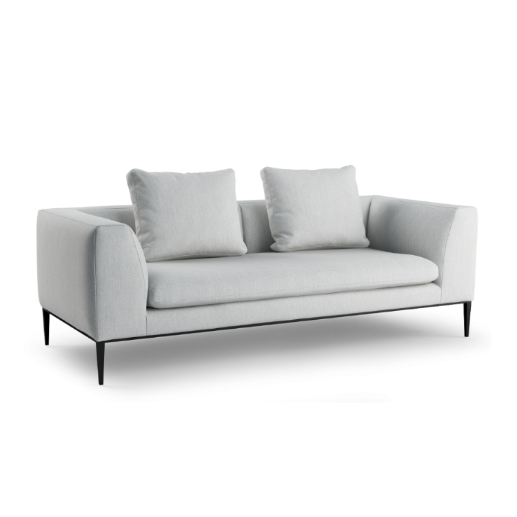 2-Seater Sofa NASH upholstered with black base