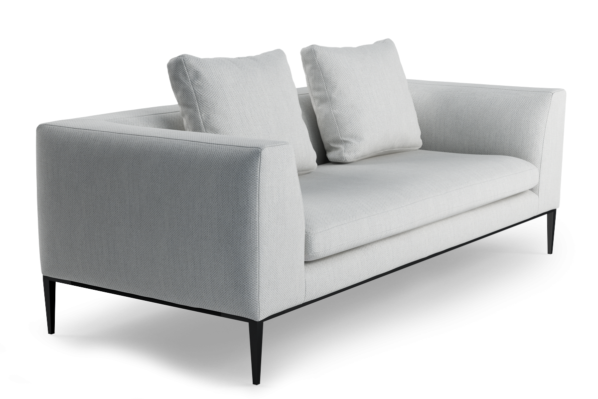 2-Seater Sofa NASH upholstered with black base