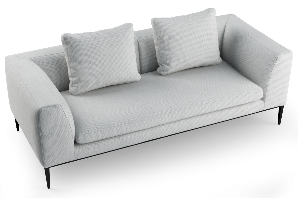 2-Seater Sofa NASH upholstered with black base