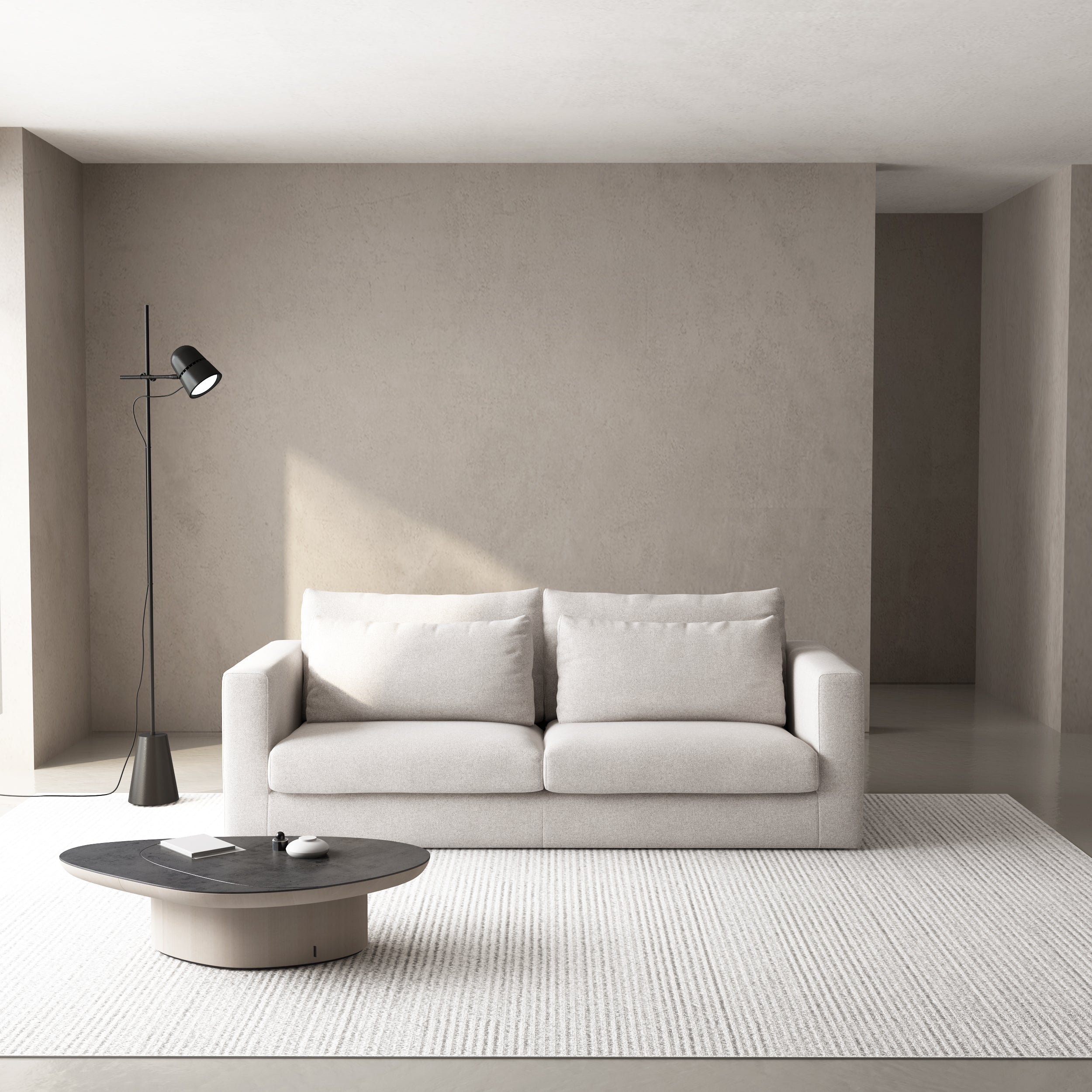 Modularer 4-Sitzer-Ecksofa NUVIA, linksseitig, gepolstert