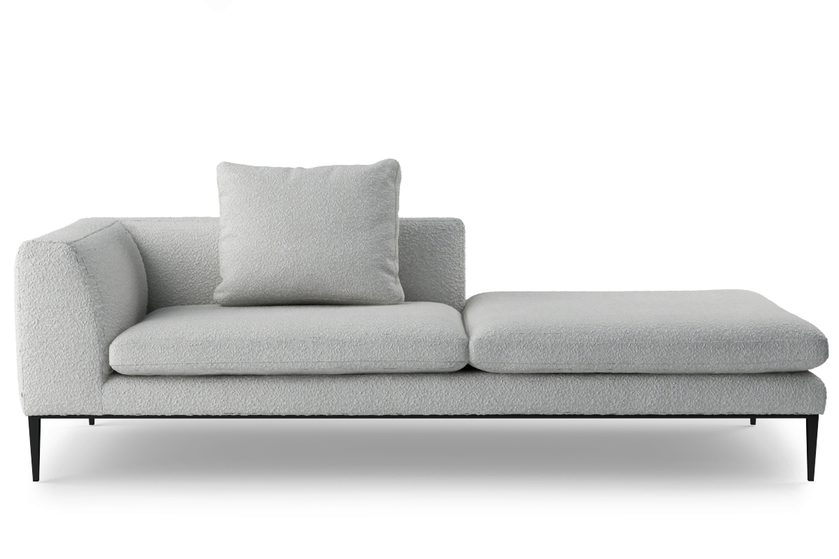 Rechtsseitiger Szezlong NASH mit schwarzem Gestell