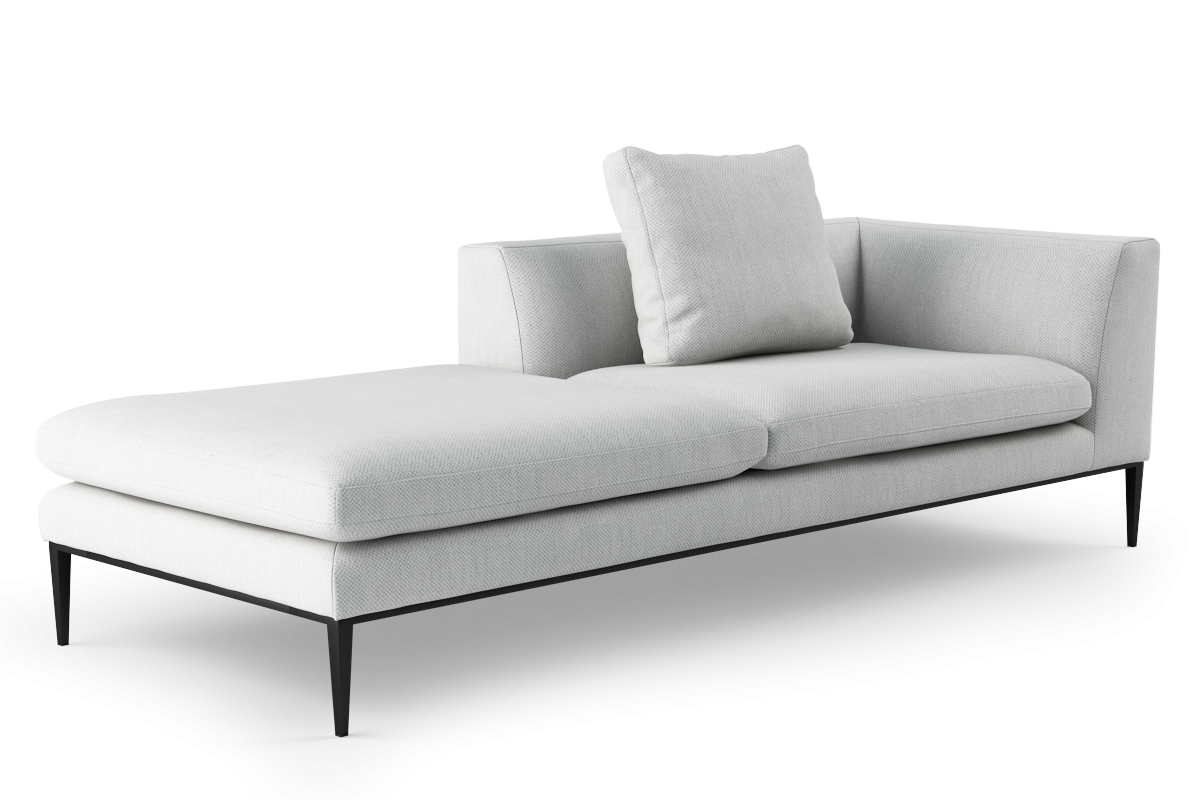 Szezlong links NASH gestoffeerd met zwarte basis