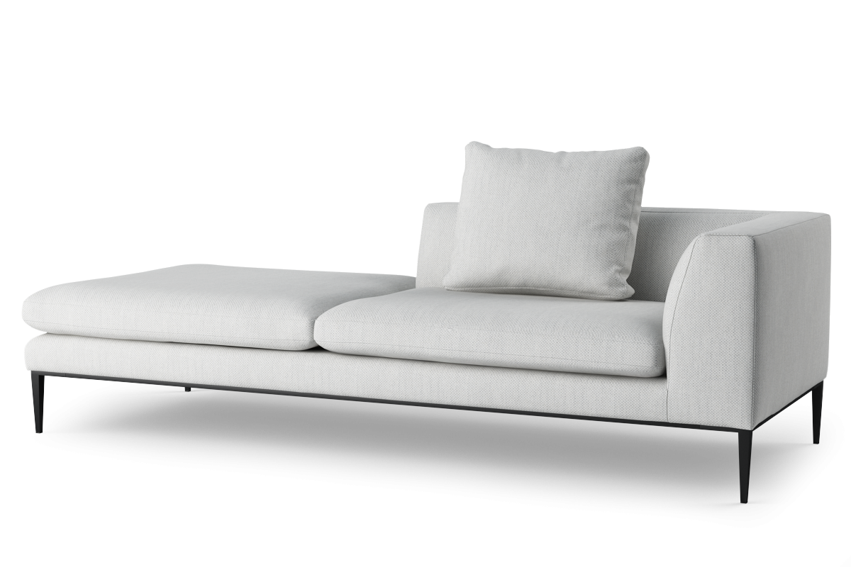 Szezlong links NASH gestoffeerd met zwarte basis