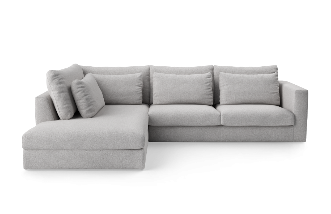 Modularer 4-Sitzer-Ecksofa NUVIA, linksseitig, gepolstert