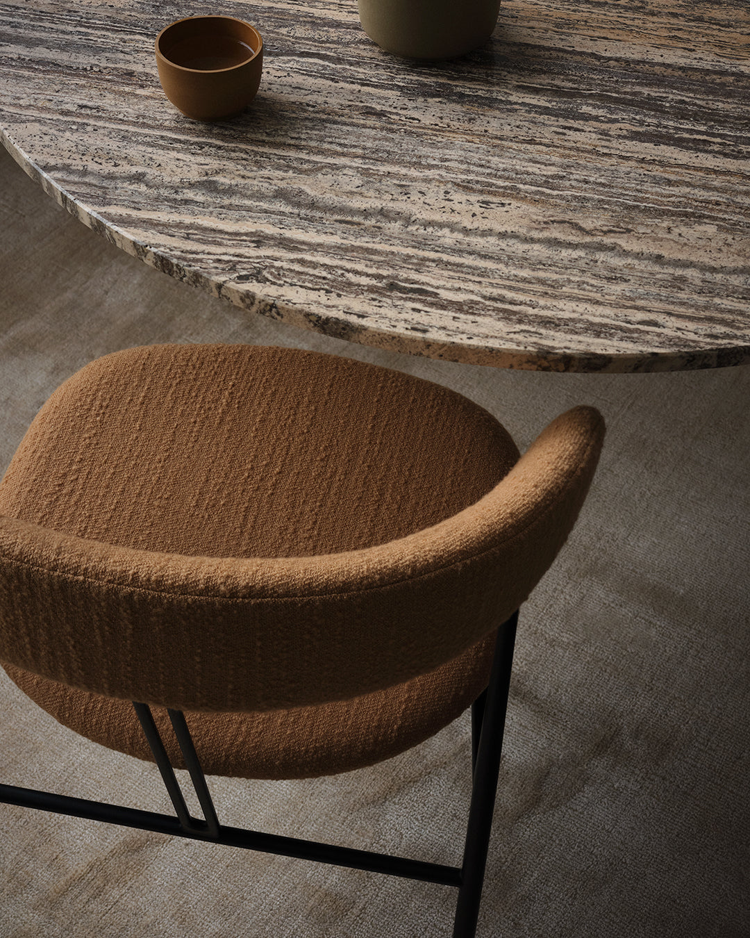 Gestoffeerde stoel VIOLIN met zwarte basis