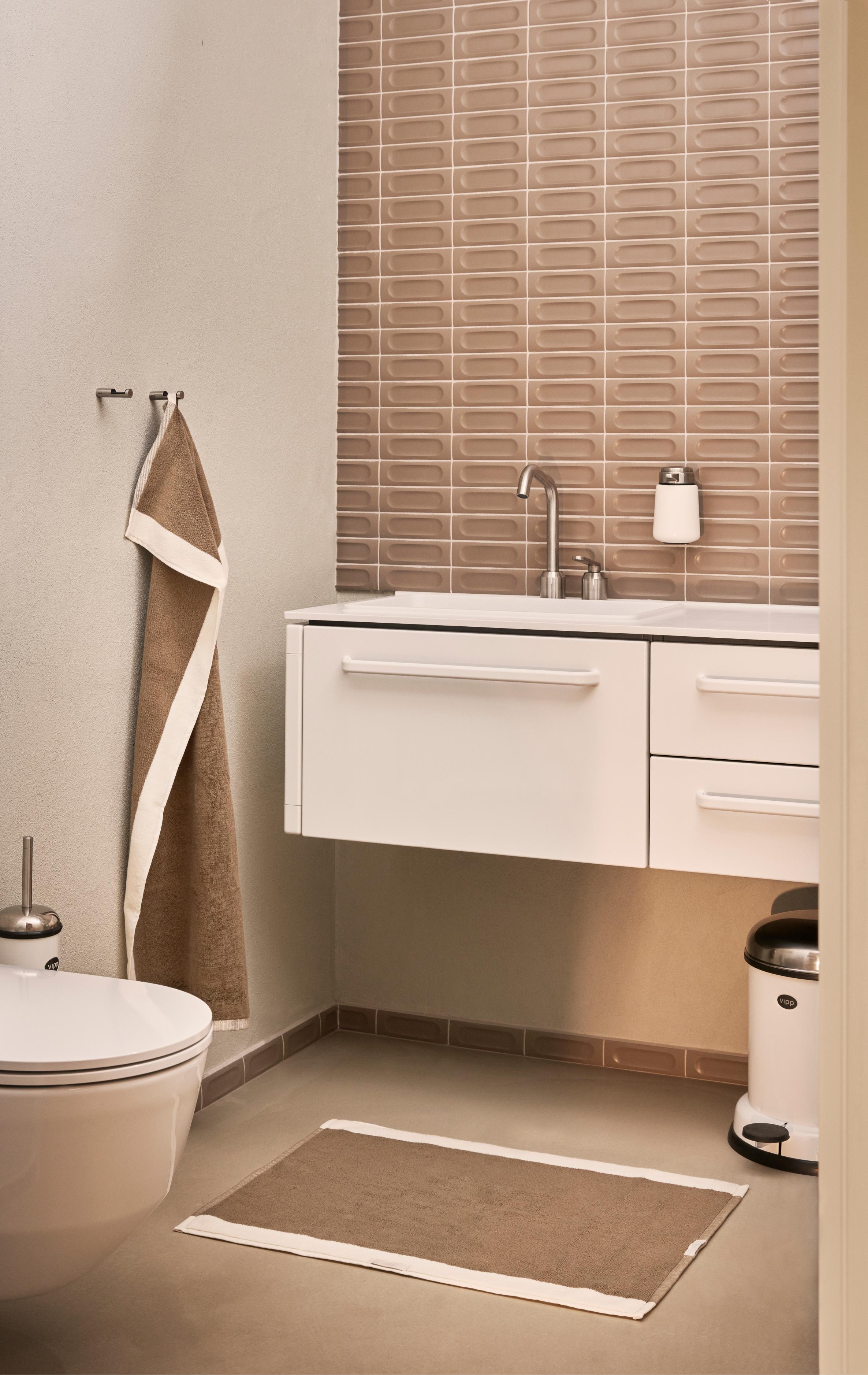 Badezimmermatte VIPP taupe Baumwolle
