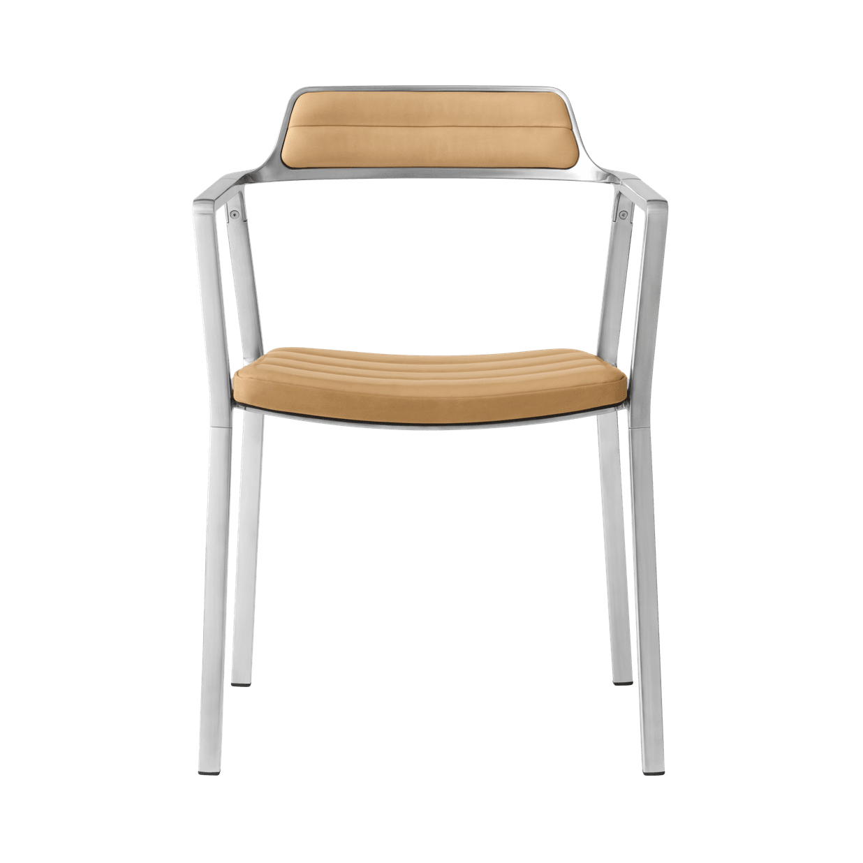 Stoel 451 karamel leer met metalen basis