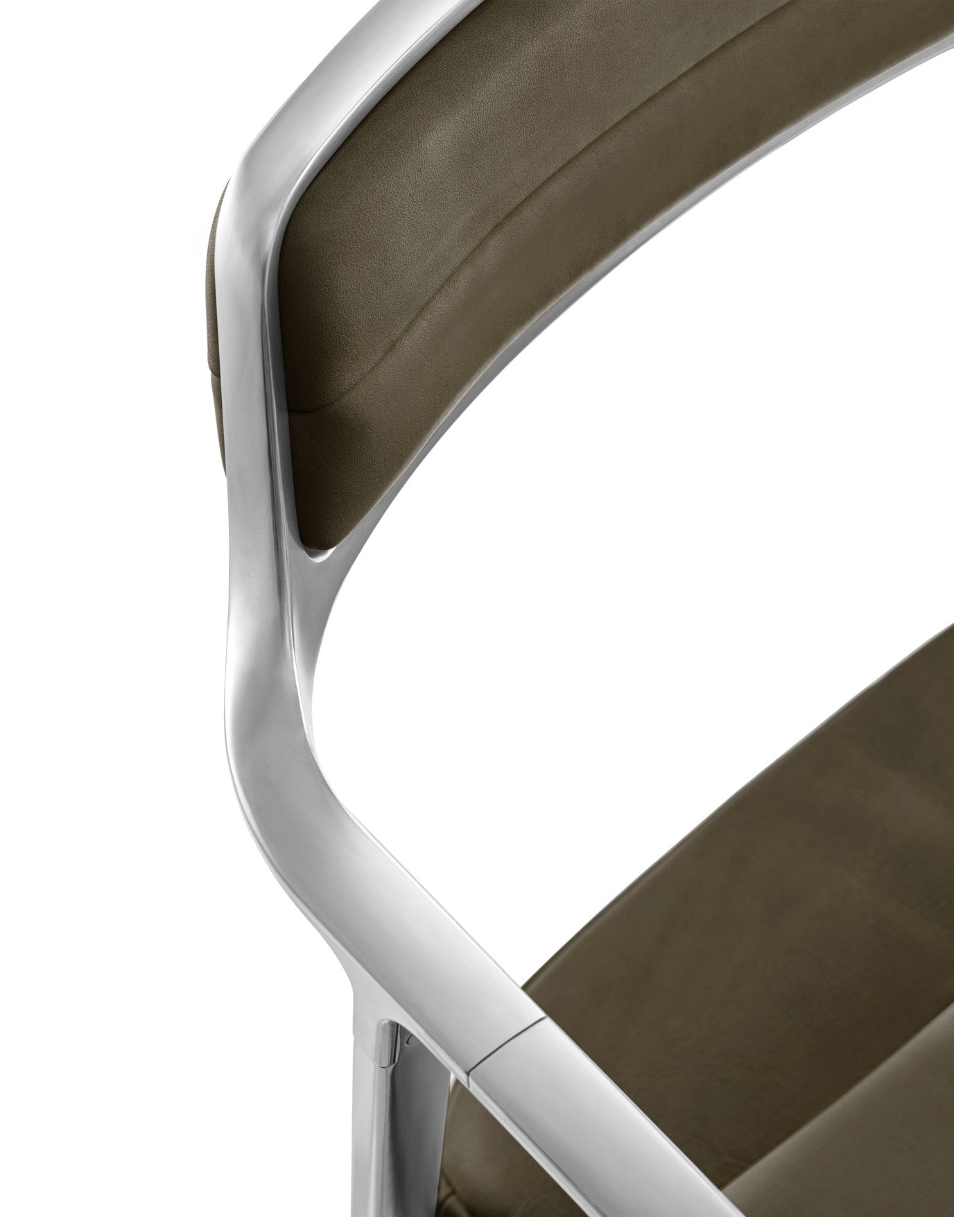 Bureau stoel 452 groene leer met metalen basis