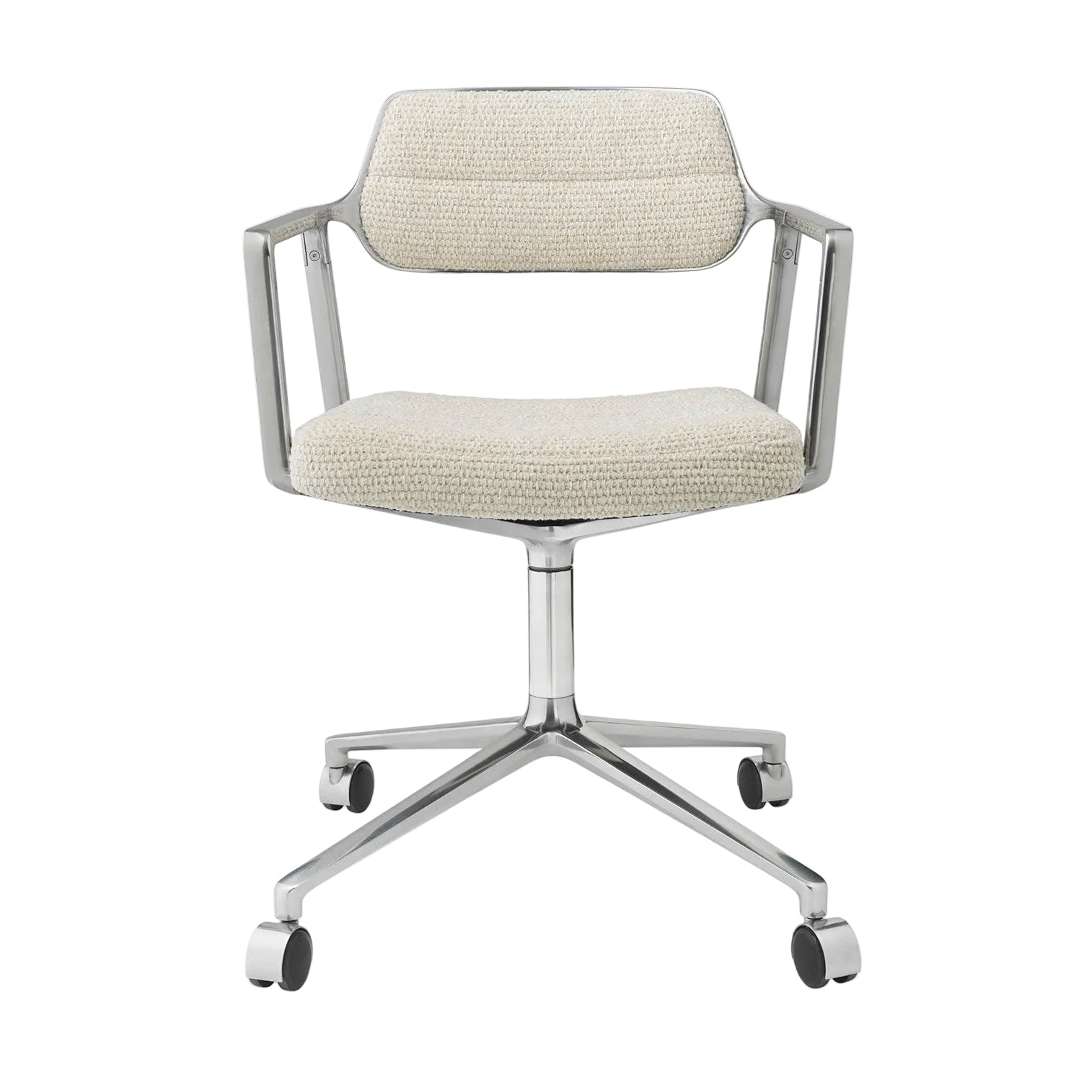 Bureau stoel 453 lichtgrijze stof met metalen basis