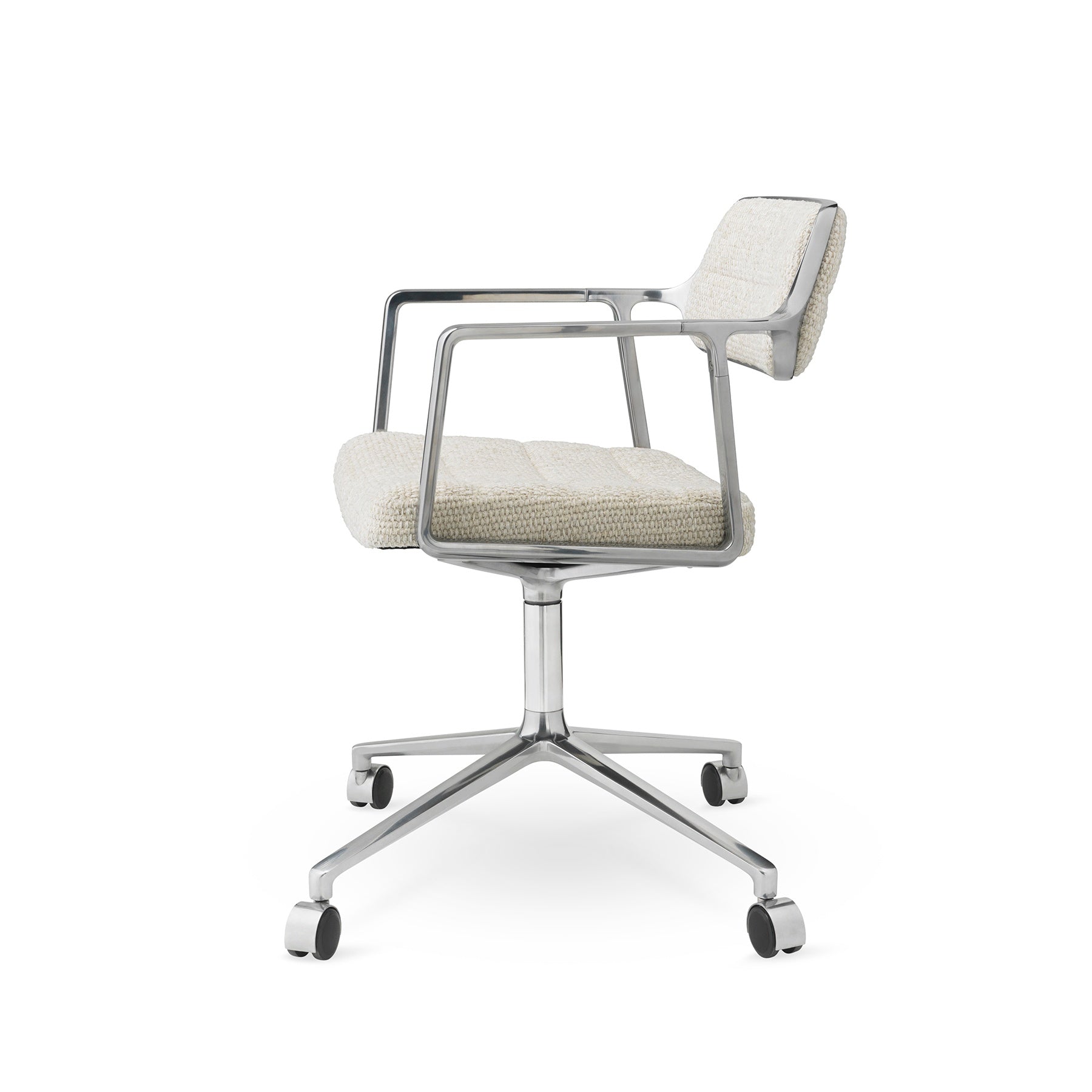 Bureau stoel 453 lichtgrijze stof met metalen basis