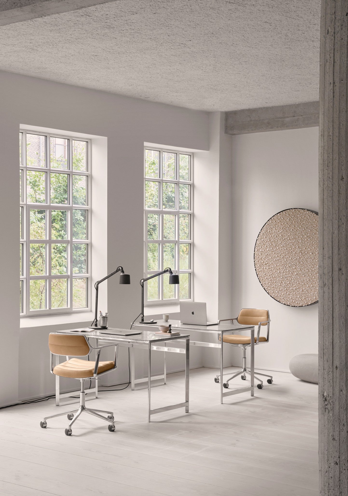 Bureau stoel 453+ zwart leer met zwarte metalen basis