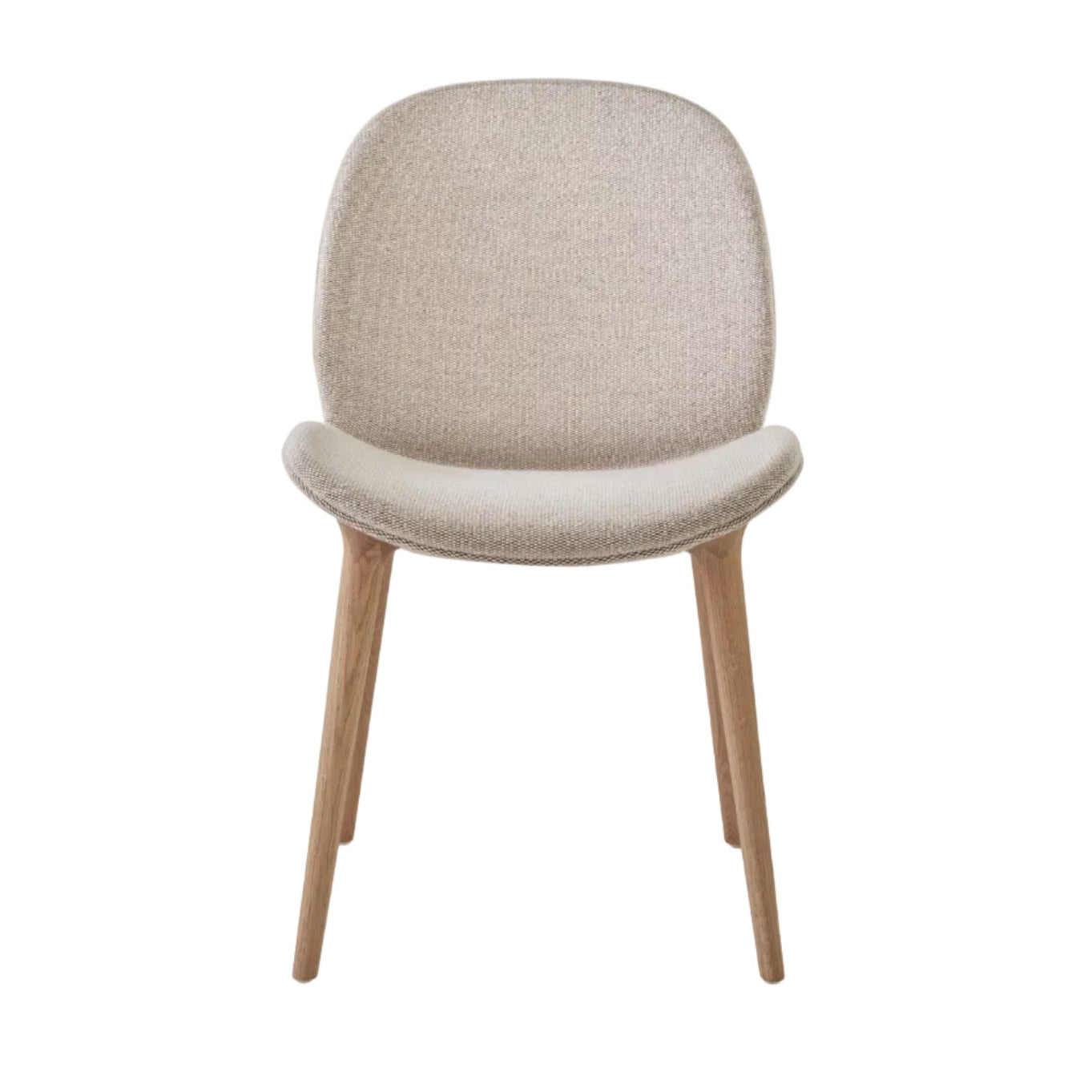 Stoel LODGE beige met een lichte eiken basis