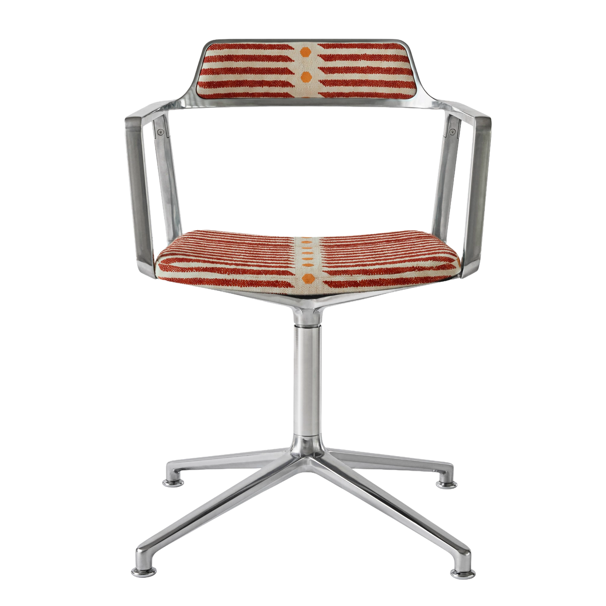 Bureau stoel 452 – MALLORCA beige en rood met metalen basis