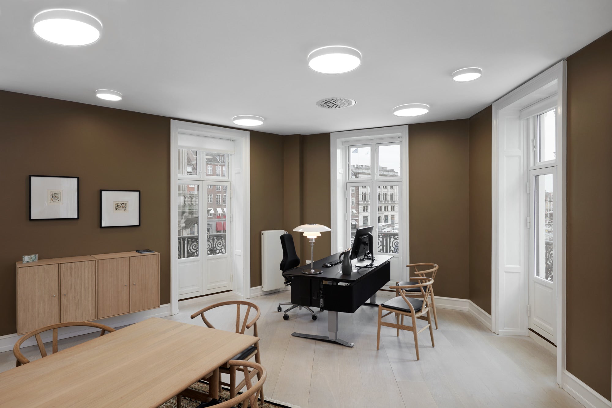 Plafond inbouwarmatuur LP SLIM ROND HALF-VERZONKEN zwart