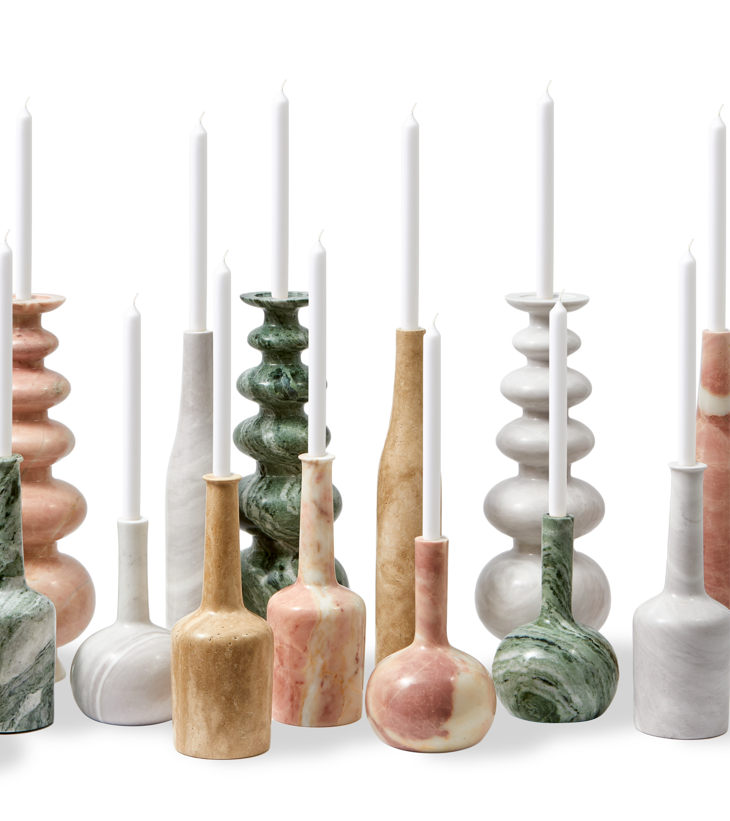 HERITAGE BOTTLE Kerzenständer beige Travertin