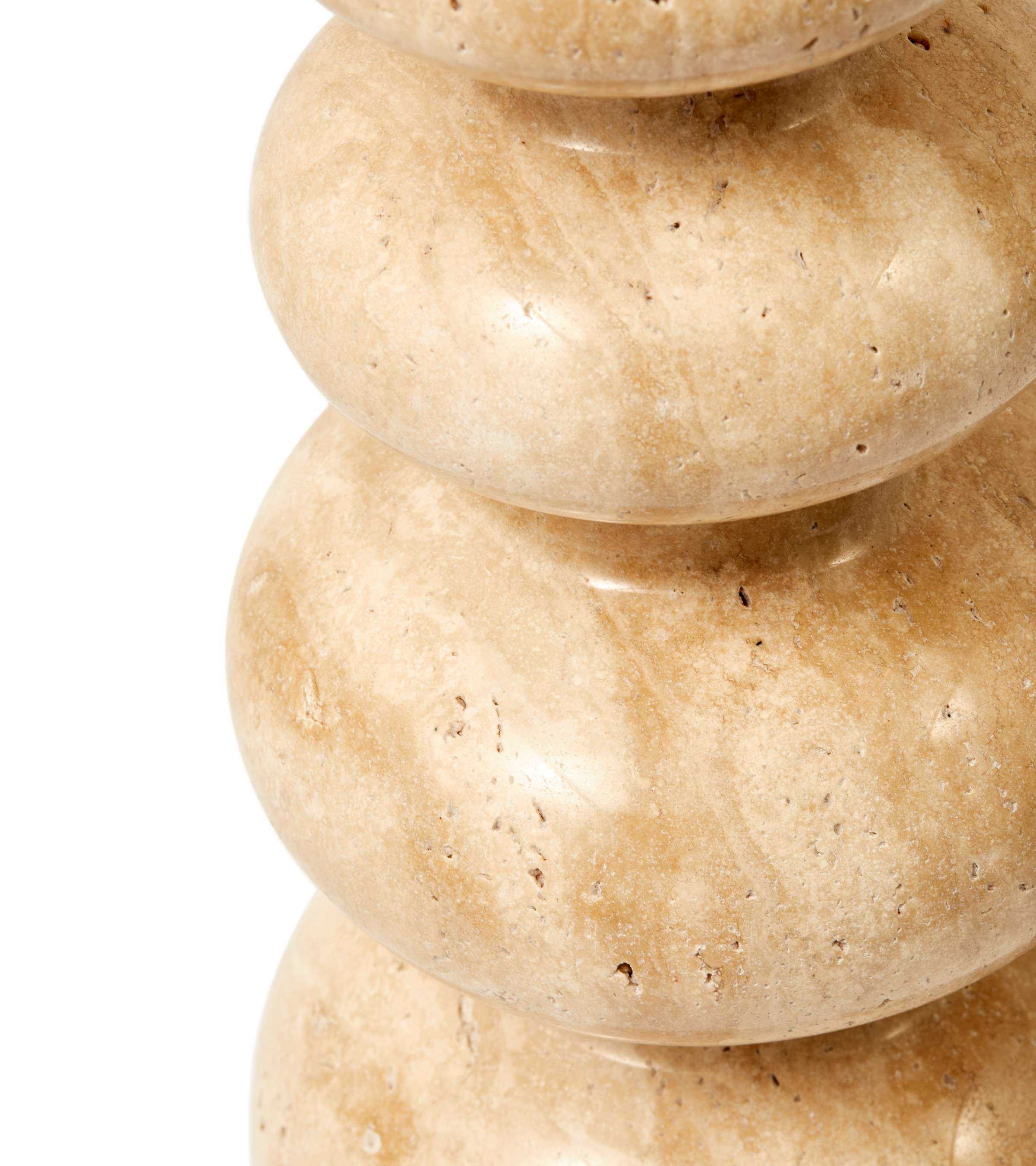 HERITAGE SPHERE beige travertine candlestick