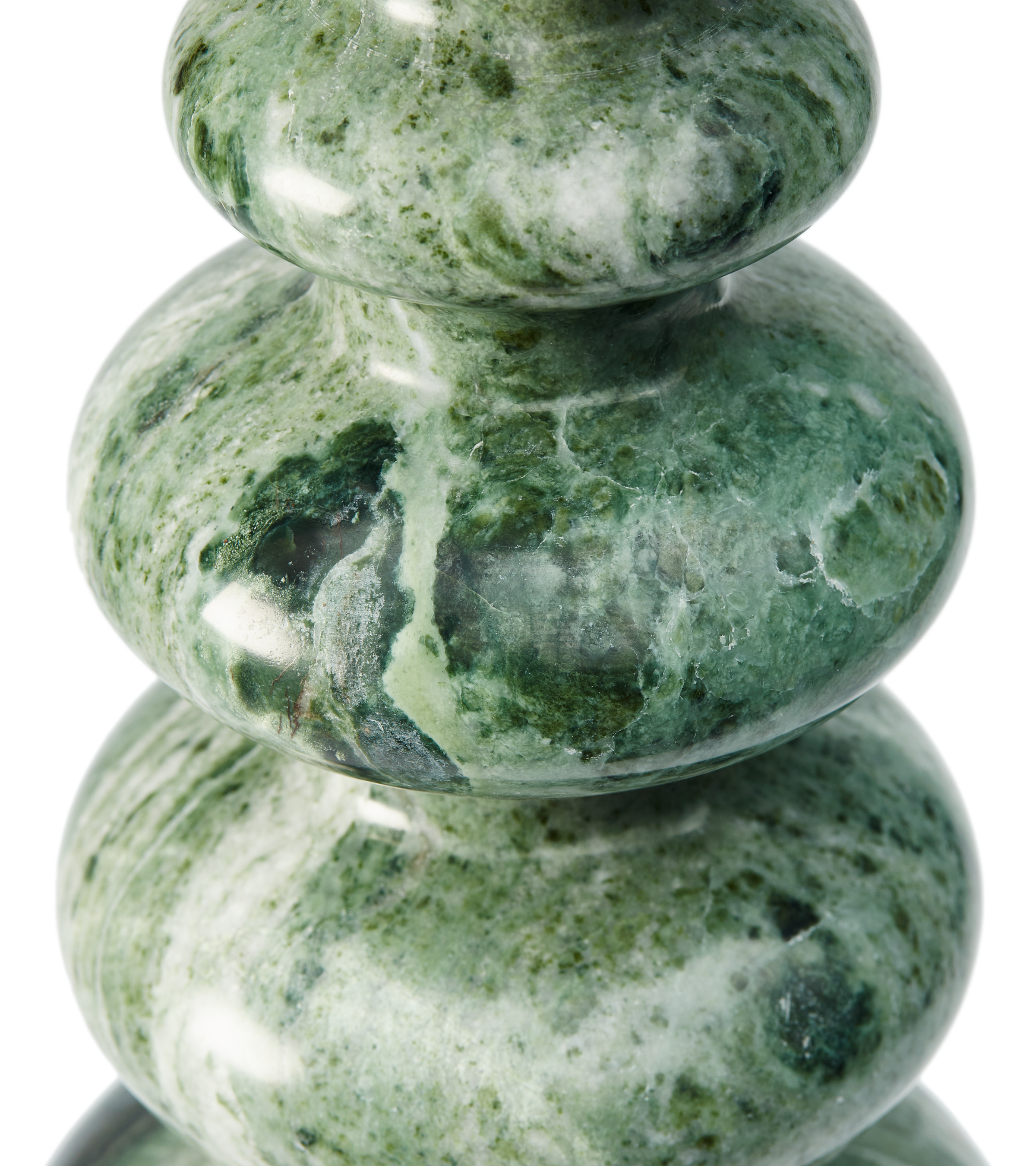 HERITAGE SPHERE candle holder dark green marble