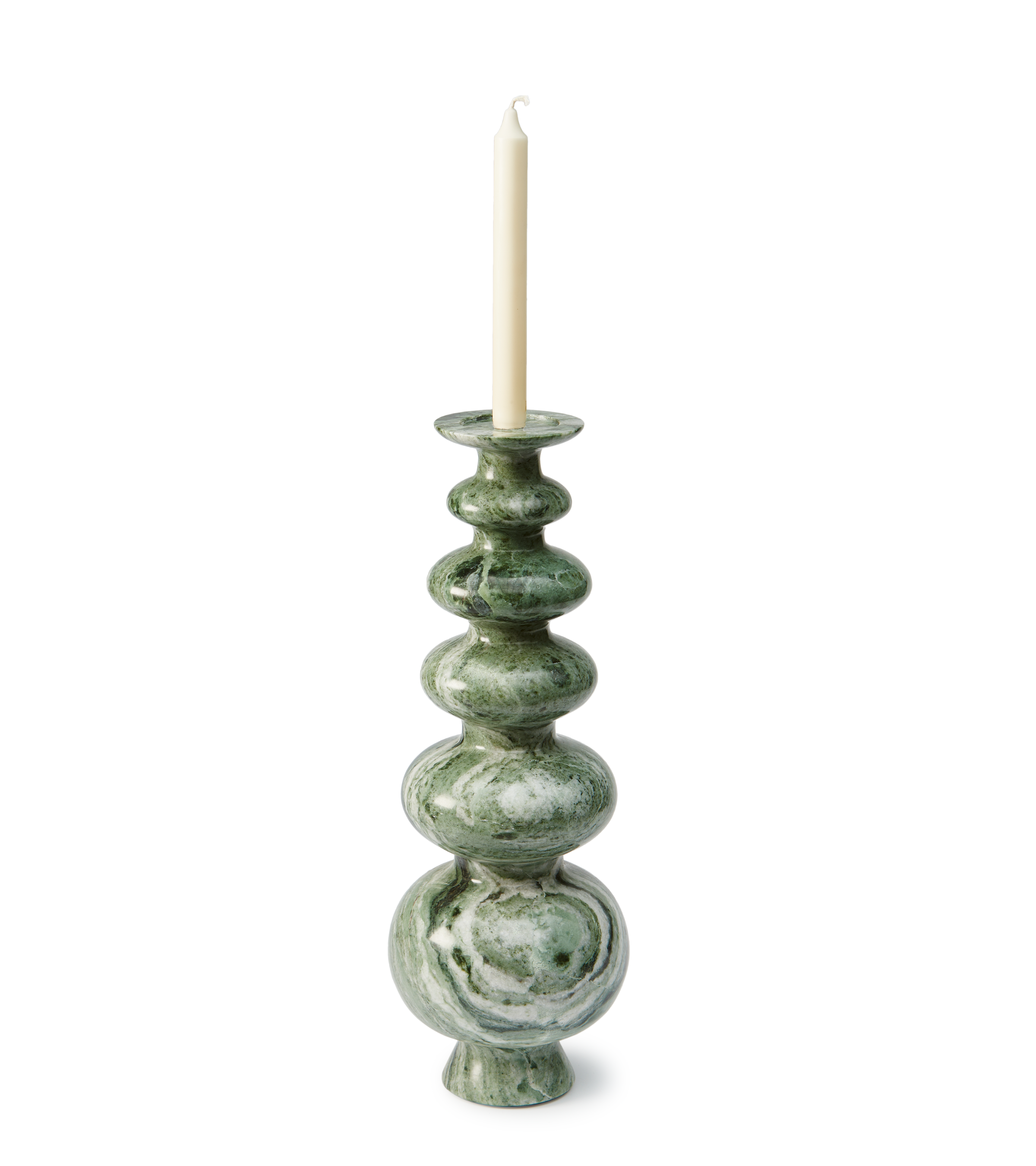 HERITAGE SPHERE candle holder dark green marble