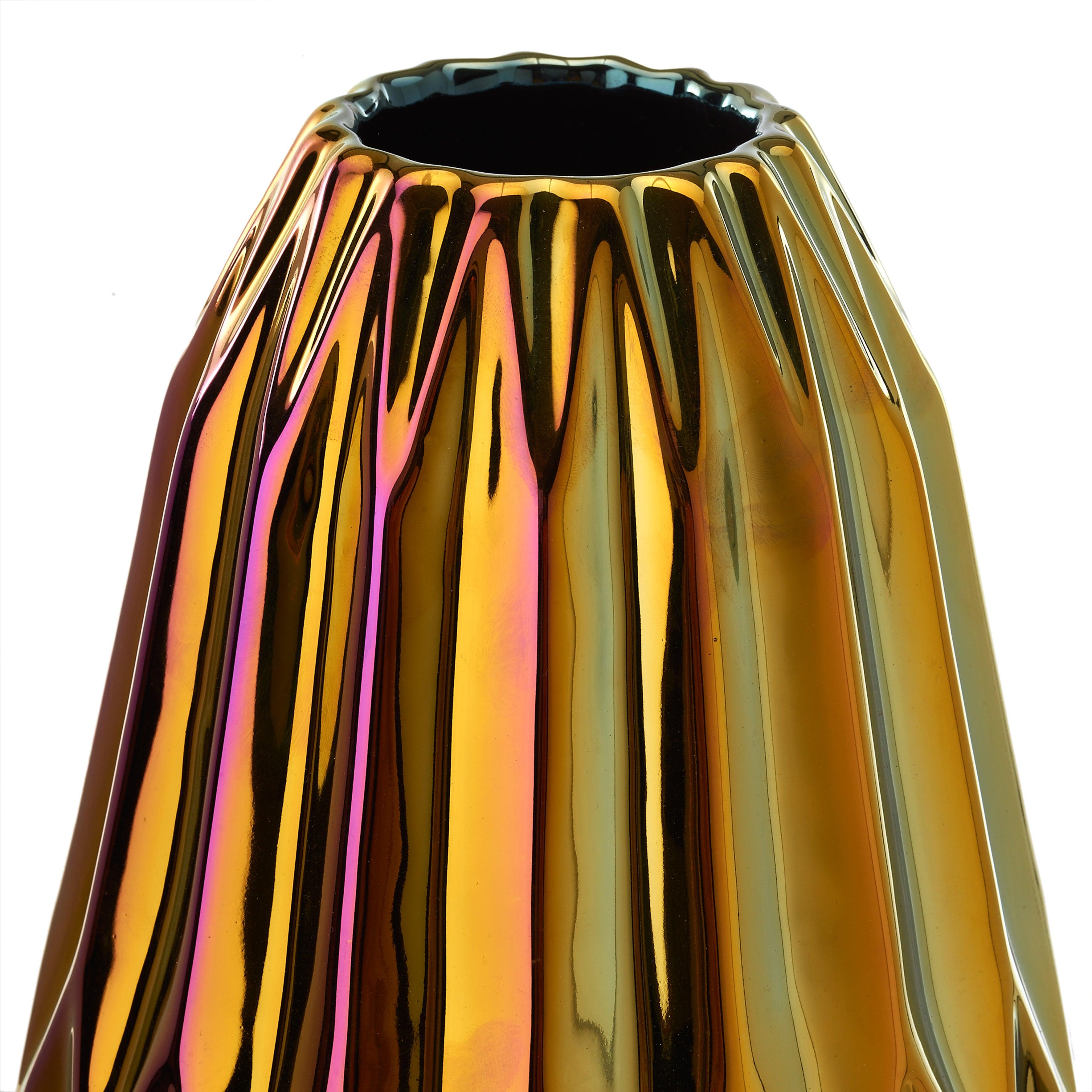 Wazon OILY FOLDS OVAL petrol Pols Potten Eye on Design