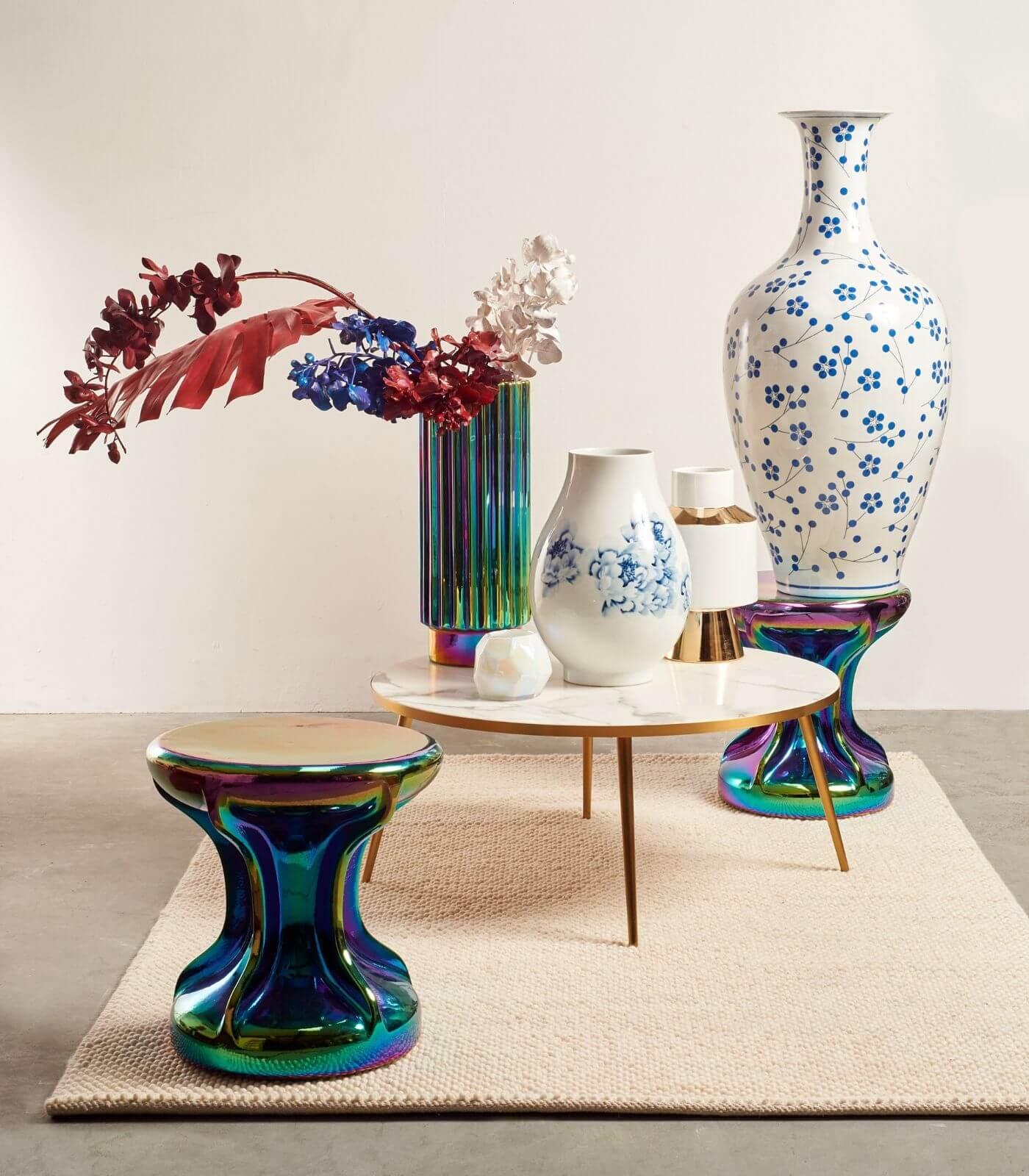 Wazon OILY FOLDS TALL petrol Pols Potten Eye on Design