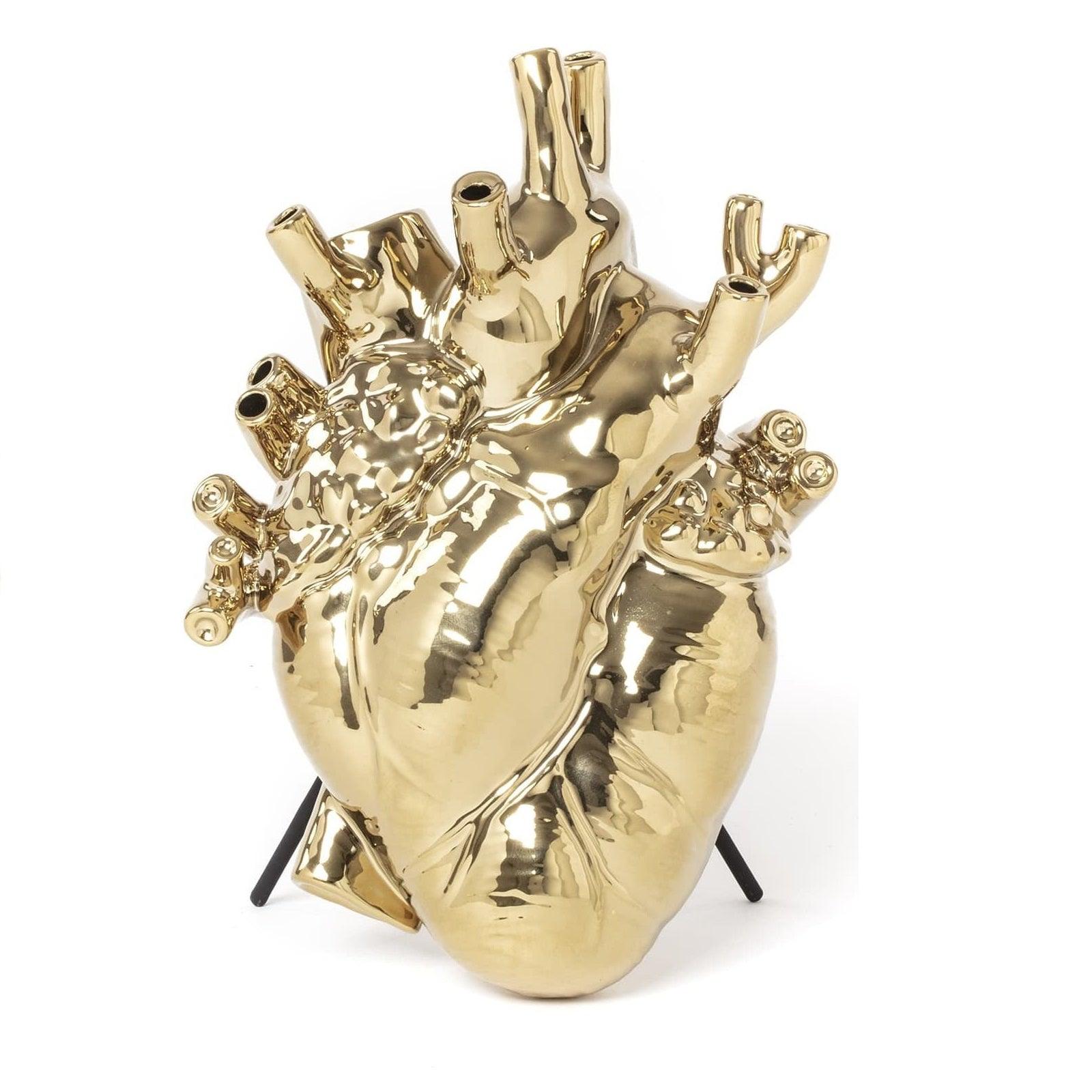 Wazon porcelanowy LOVE IN BLOOM złoty Seletti 25 cm Eye on Design