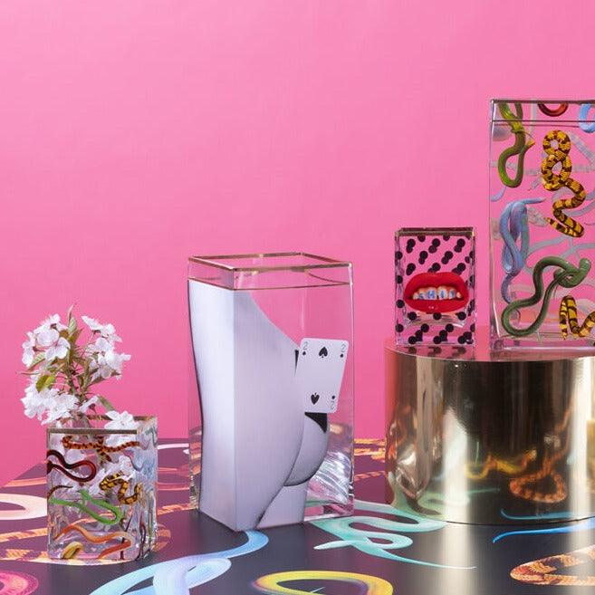 Wazon TWO OF SPADES szklany Seletti Eye on Design