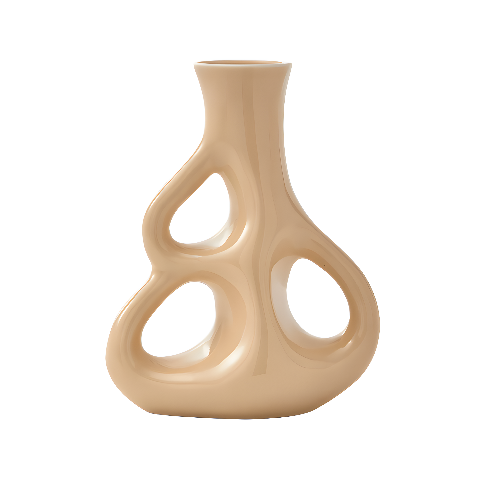 THREE EARS beige vase