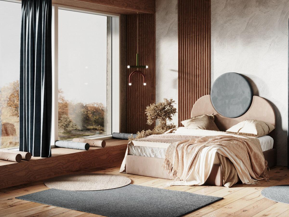 Wezgłowie SUNSET 2 szaro-beżowy Happy Barok Eye on Design