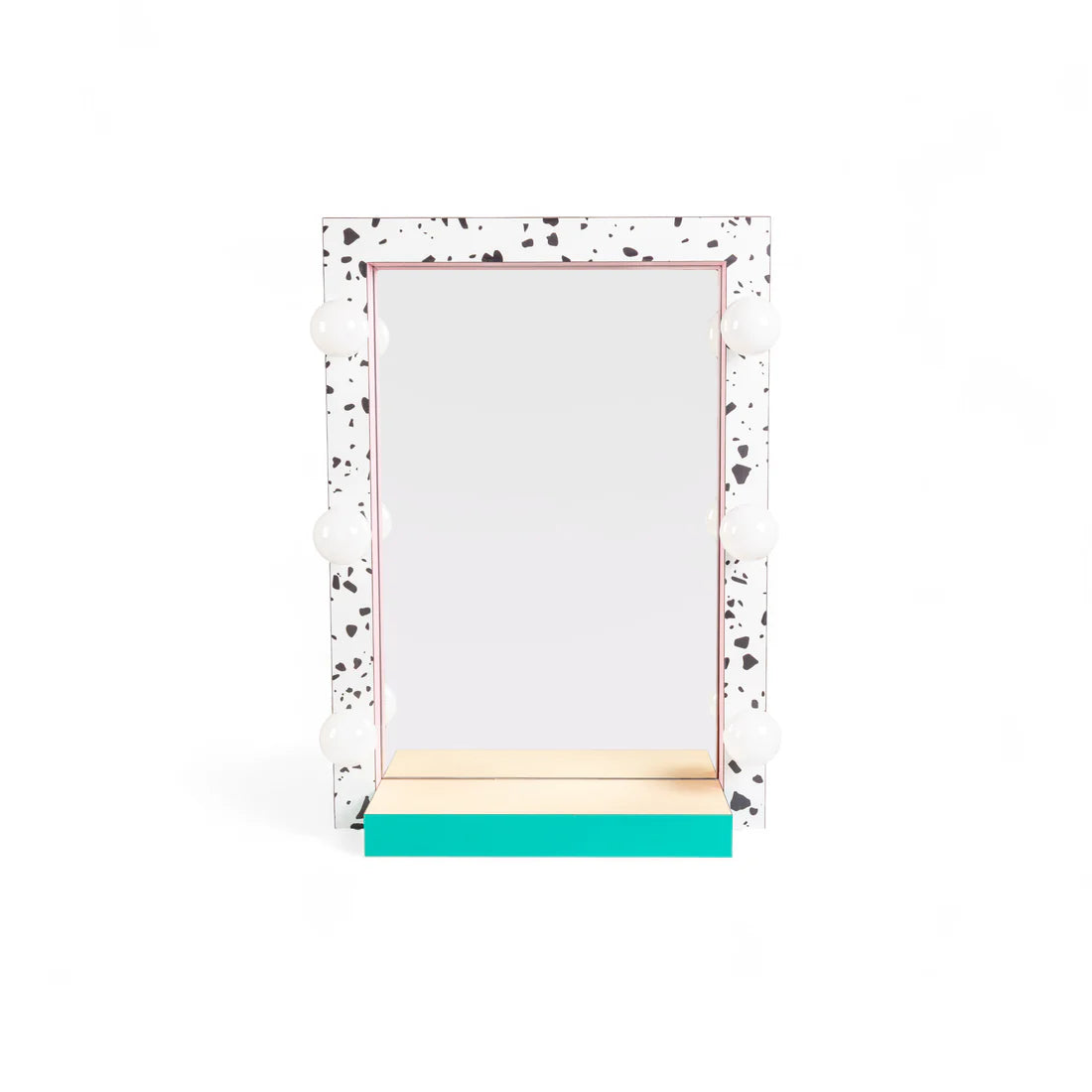 Lustro SUPERMIRROR TERRAZZO wit met roze en turkoois