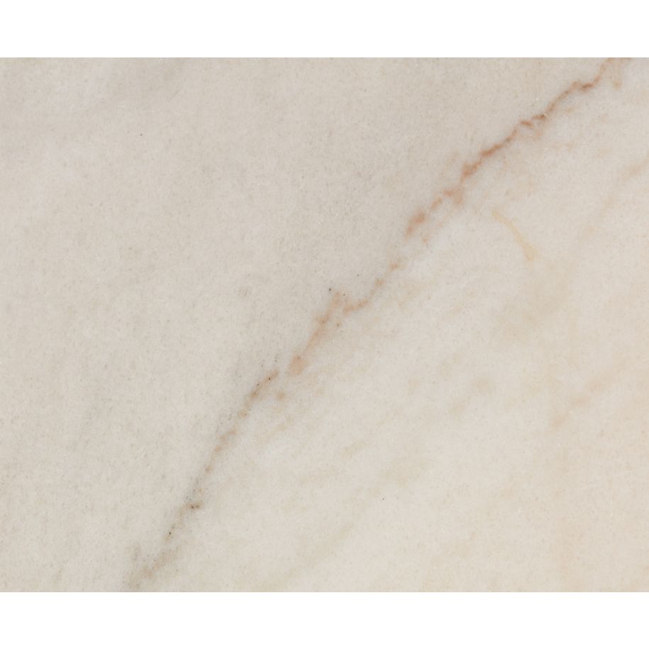 Ronde tafel TUBE wit marmer met messing voet