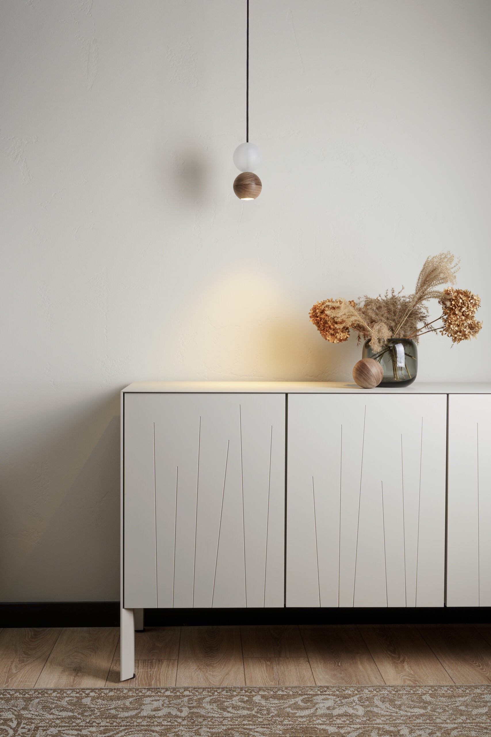 Hanglamp WOODOO GLASS lite notenhout