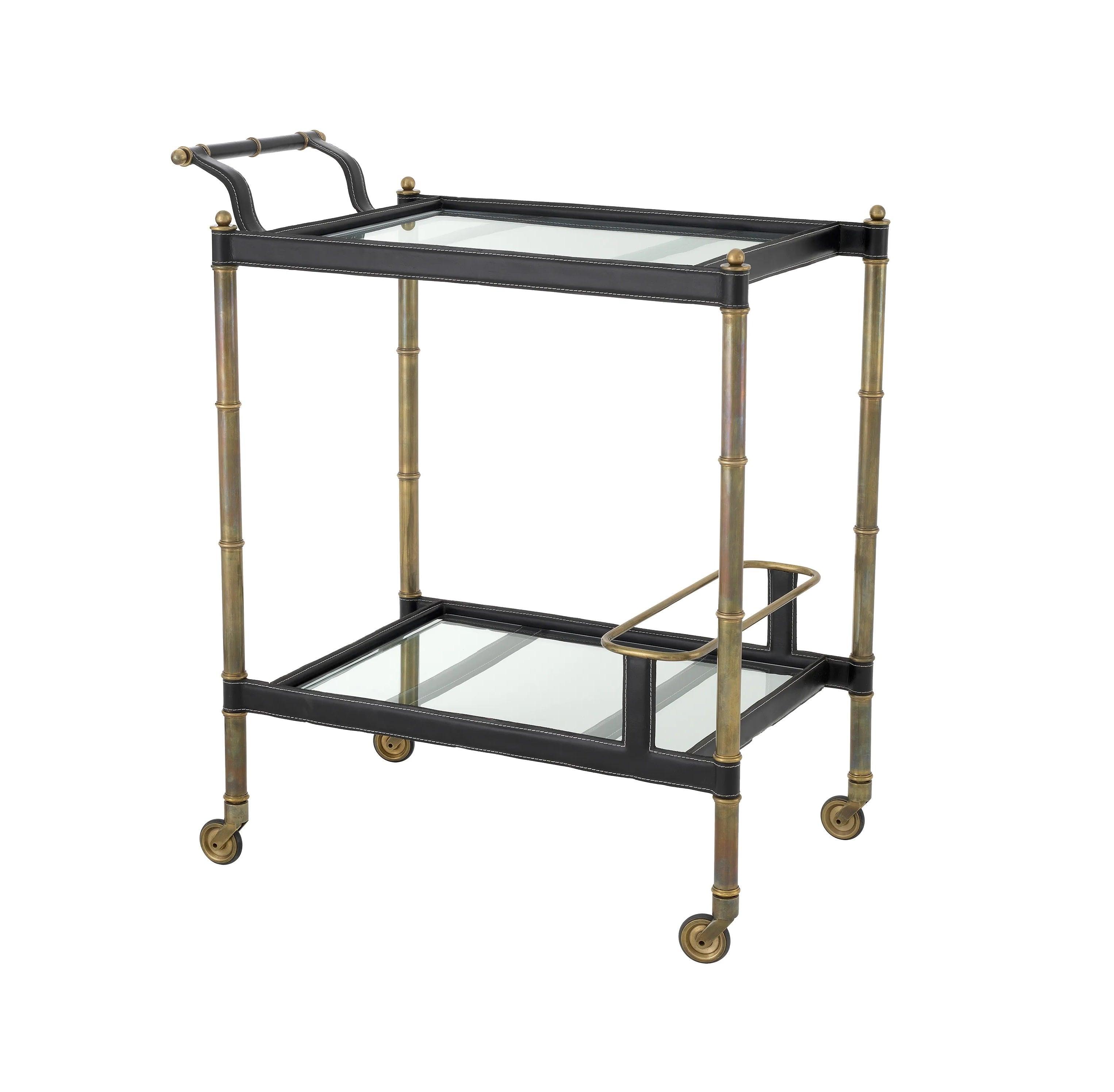 Wózek barowy PRINCESS czarna skóra Eichholtz Eye on Design