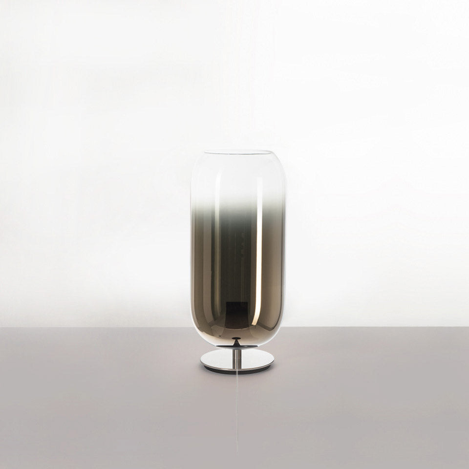 GOPLE brown table lamp with silver base