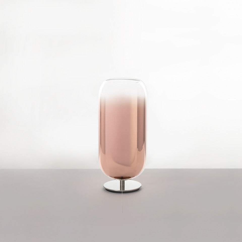 Tischlampe GOPLE kupfer mit silbernem Fuß