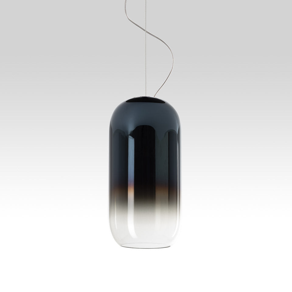 GOPLE Pendant Lamp in Blue with Black Finish