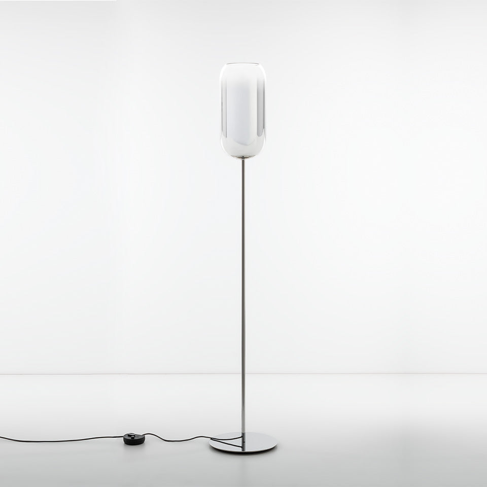 Vloerlamp GOPLE zilver met zilveren voet