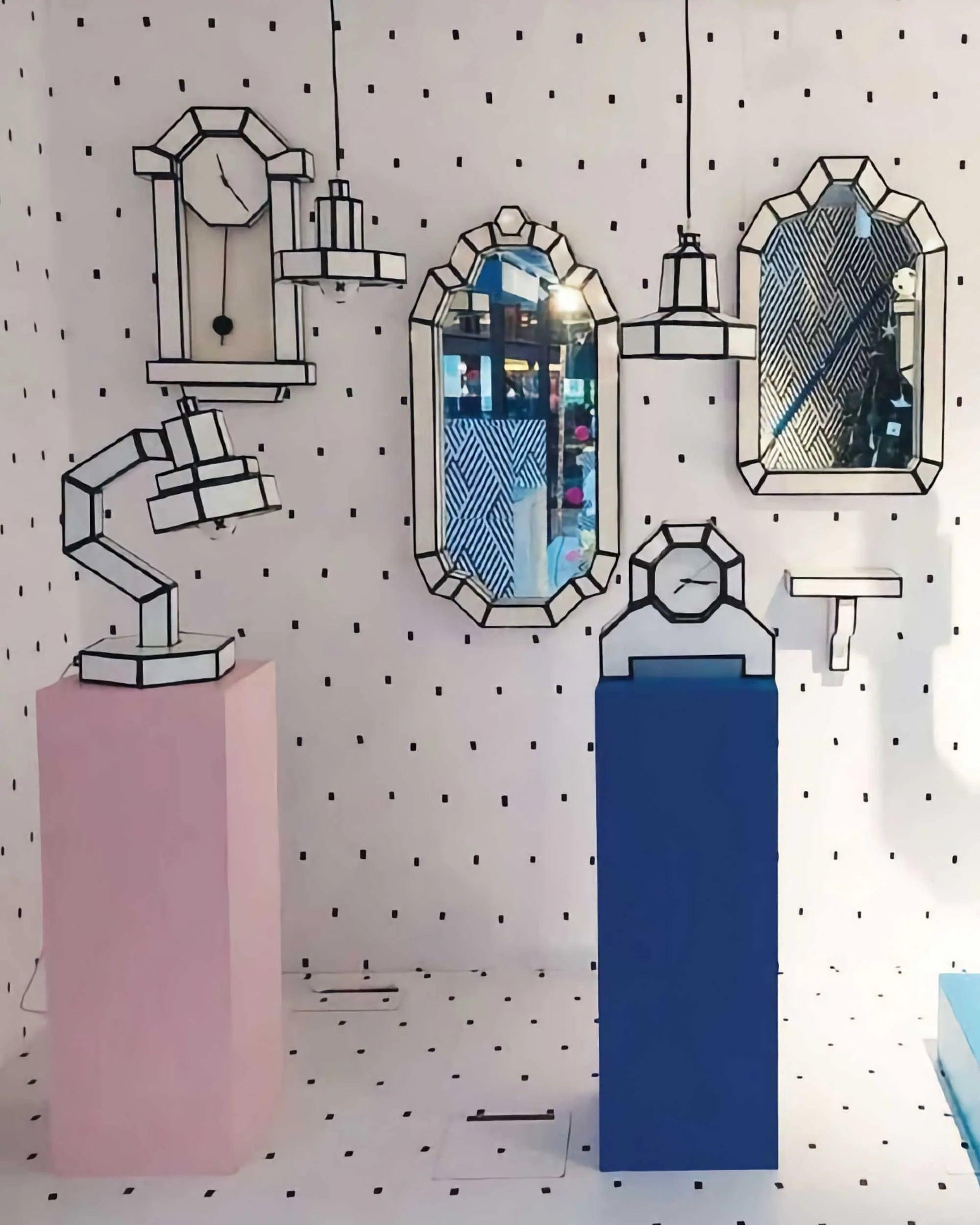 Zegar ścienny CUT 'N PASTE biały z czarną obramówką Seletti Eye on Design