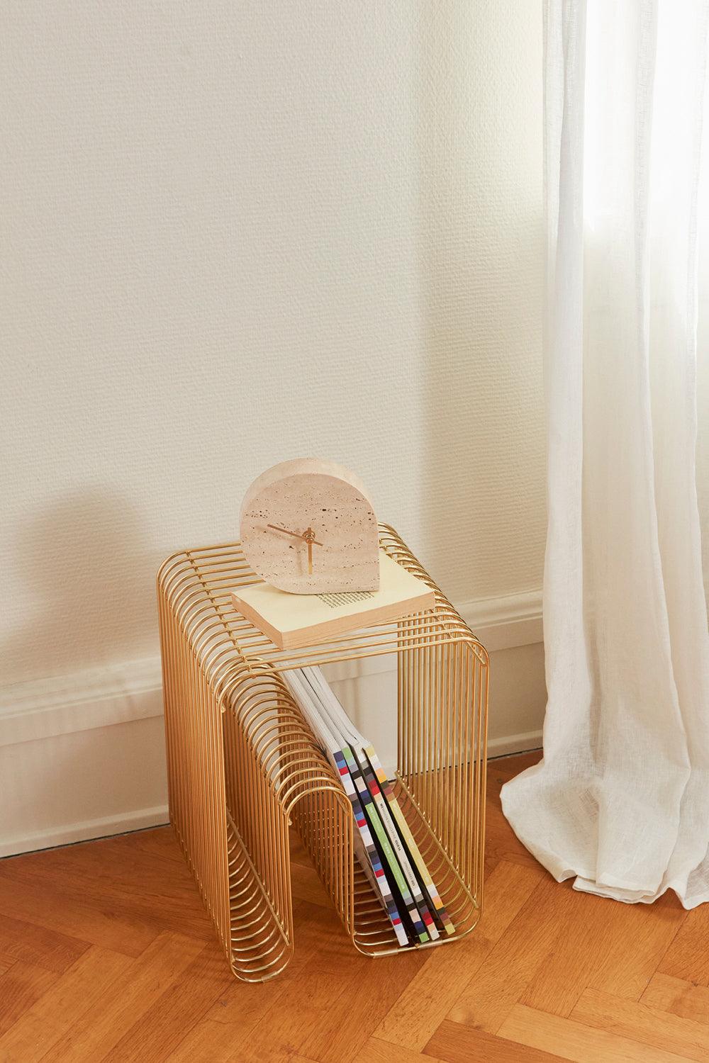 Zegar STILLA beżowy marmur AYTM Eye on Design