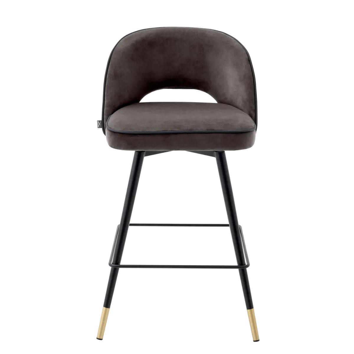 Zestaw hokerów aksamitnych CLIFF szary Eichholtz Eye on Design