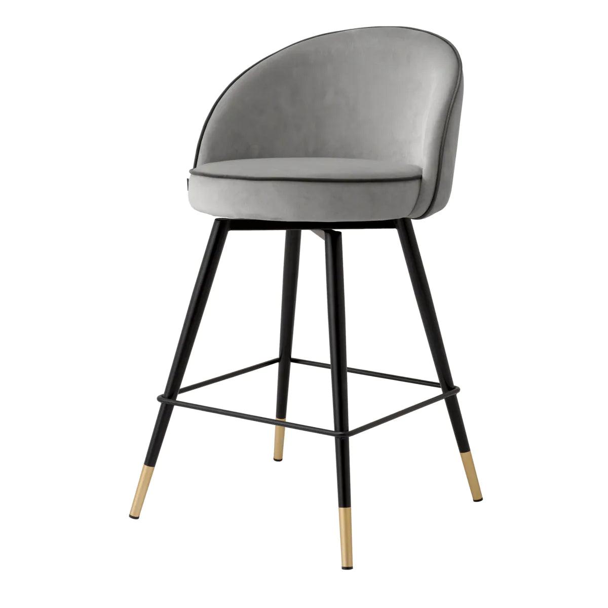 Zestaw hokerów aksamitnych COOPER jasnoszary Eichholtz Eye on Design