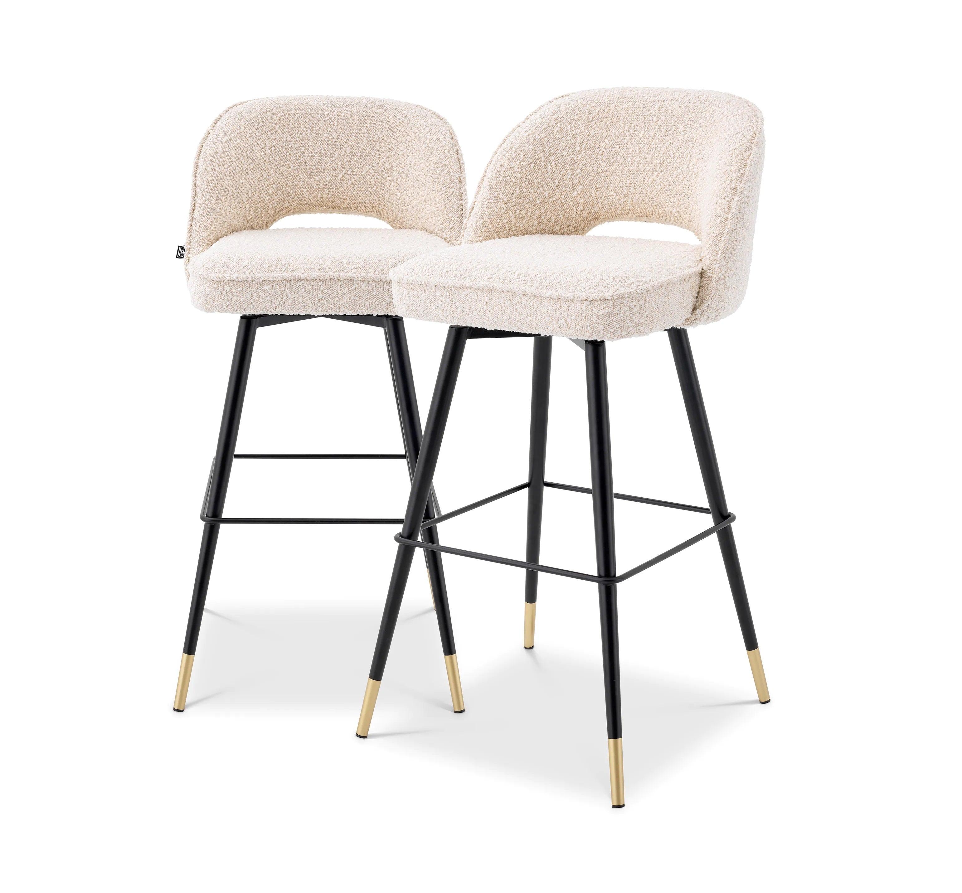 Zestaw hokerów w tkaninie boucle CLIFF kremowy Eichholtz Eye on Design