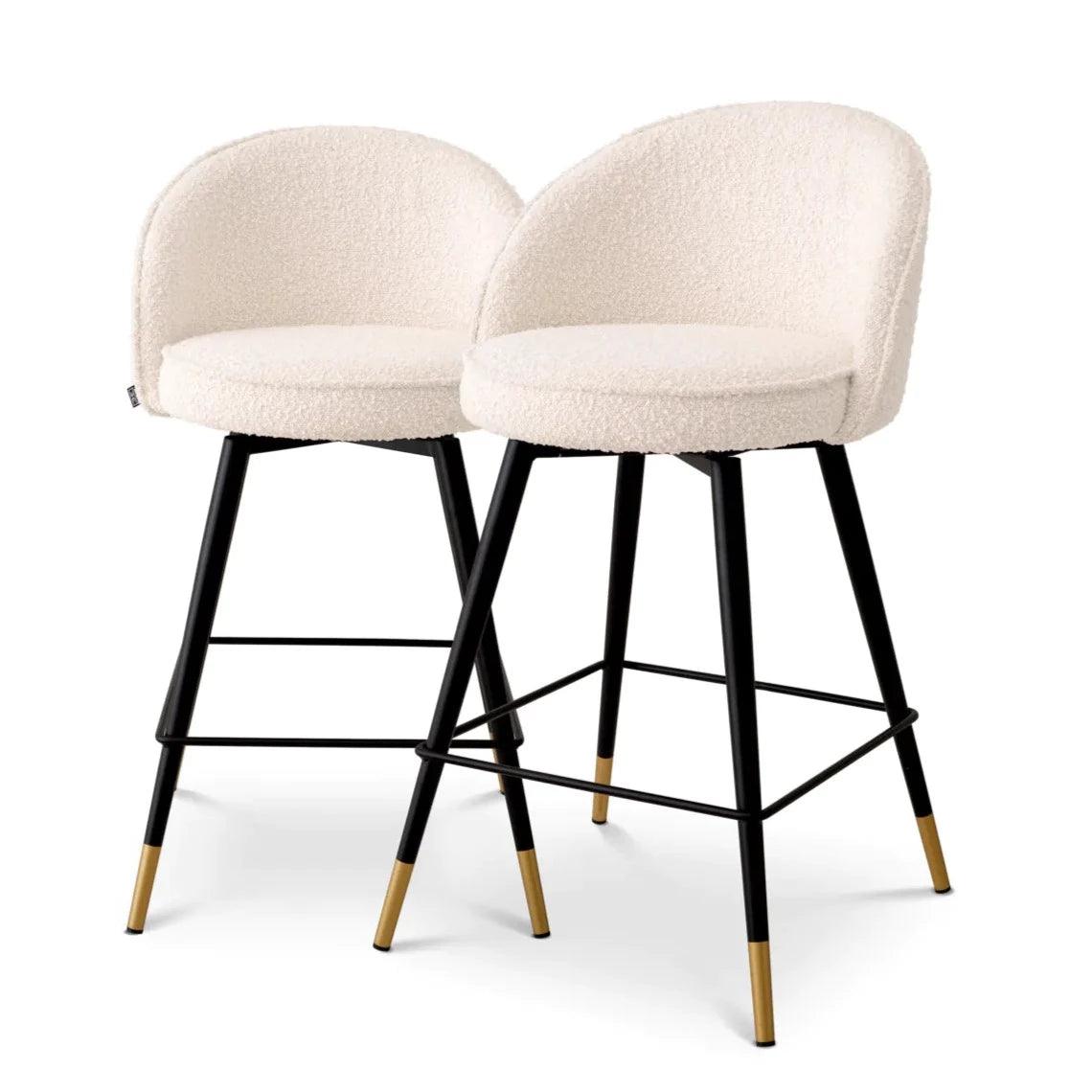 Zestaw hokerów w tkaninie boucle COOPER kremowy Eichholtz Eye on Design