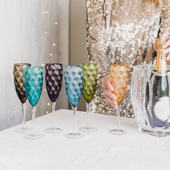 Zestaw kieliszków do szampana BLOCKS kolorowy Pols Potten Eye on Design