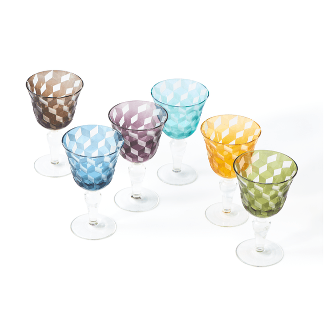 Zestaw kieliszków do wina BLOCKS kolorowy Pols Potten Eye on Design