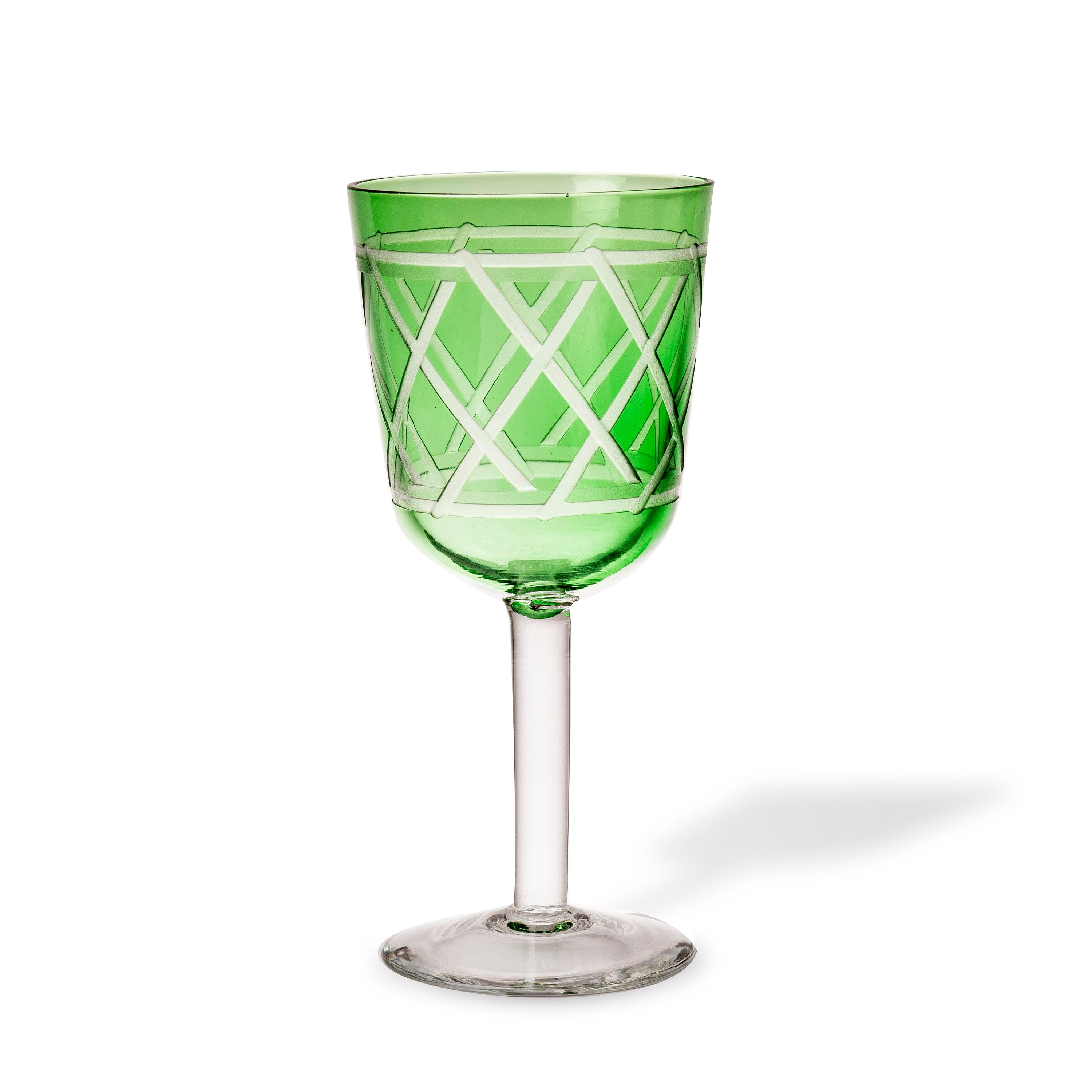 Zestaw kieliszków do wina TIE UP zielony Pols Potten Eye on Design