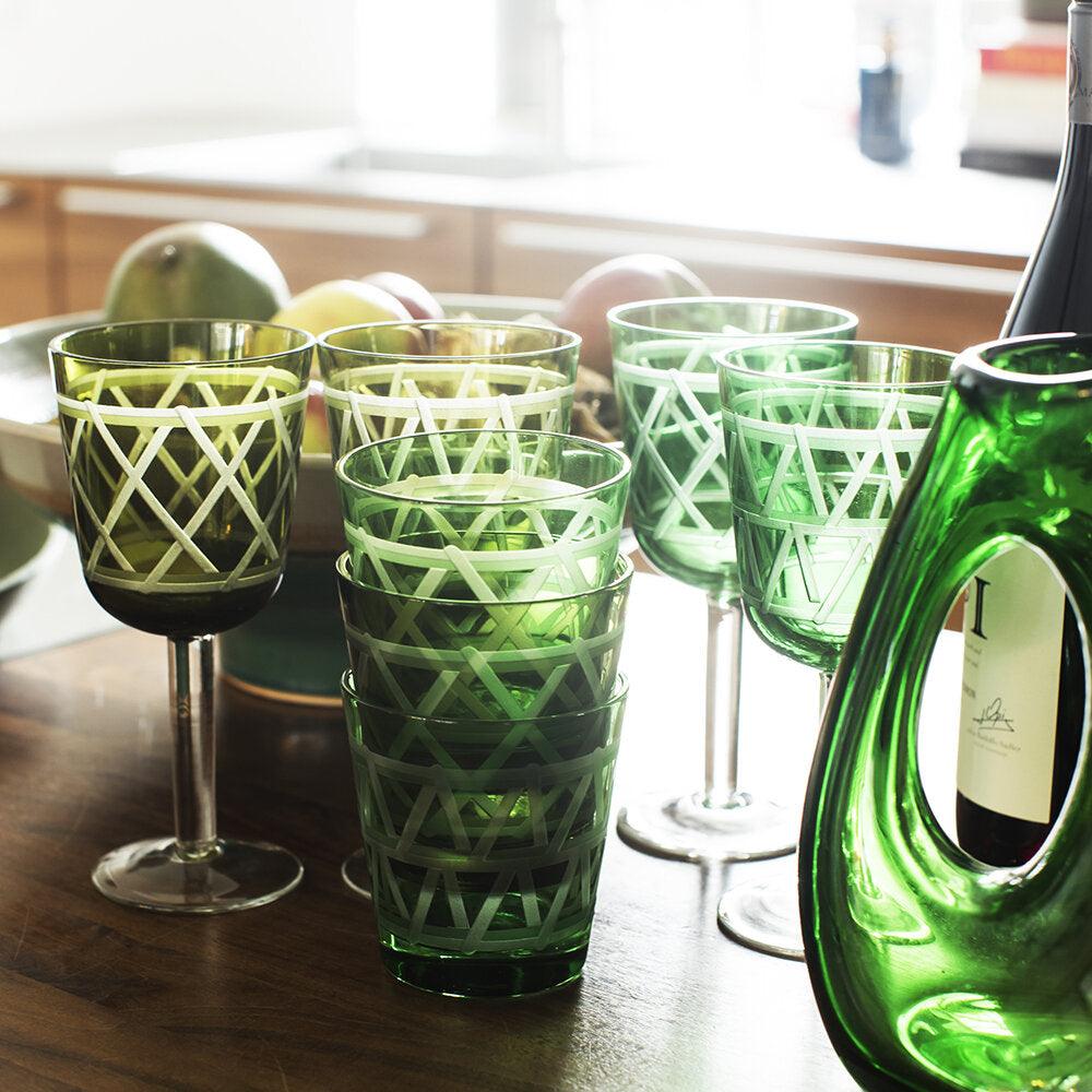 Zestaw kieliszków do wina TIE UP zielony Pols Potten Eye on Design