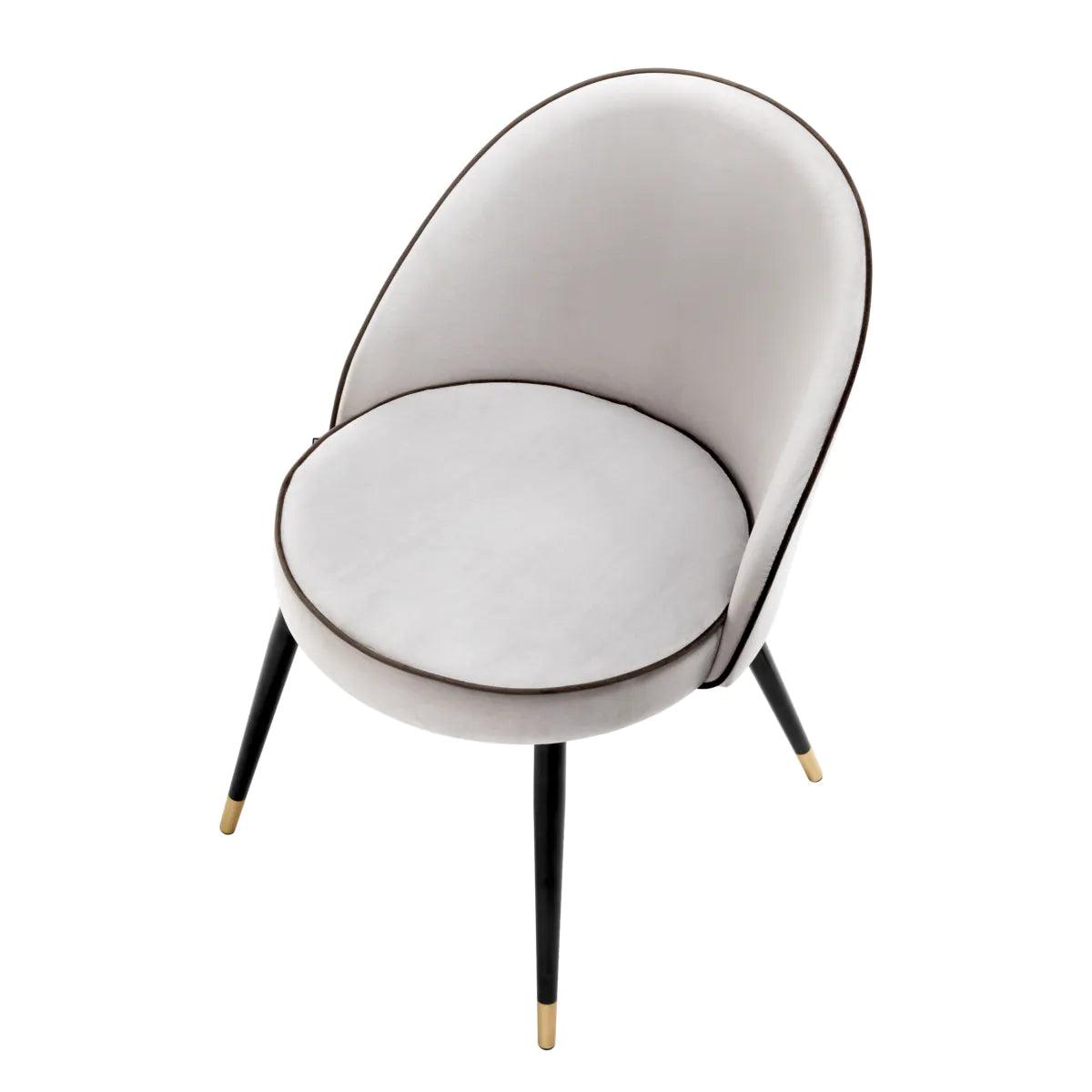 Zestaw krzeseł aksamitnych COOPER jasnoszary Eichholtz Eye on Design