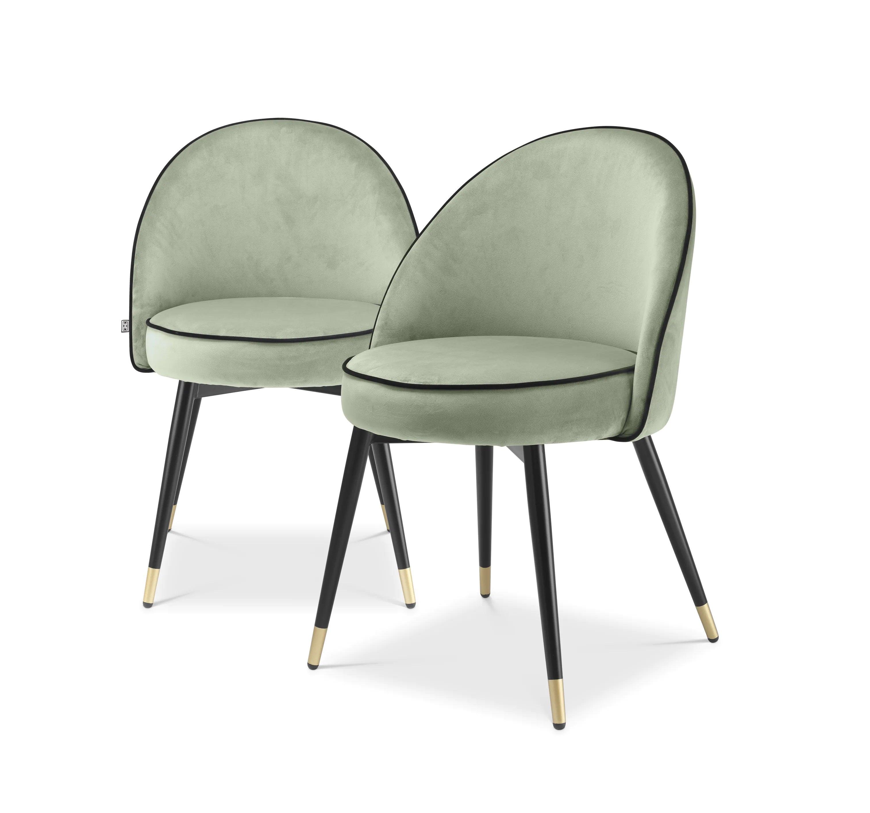 Zestaw krzeseł aksamitnych COOPER pistacjowy Eichholtz Eye on Design