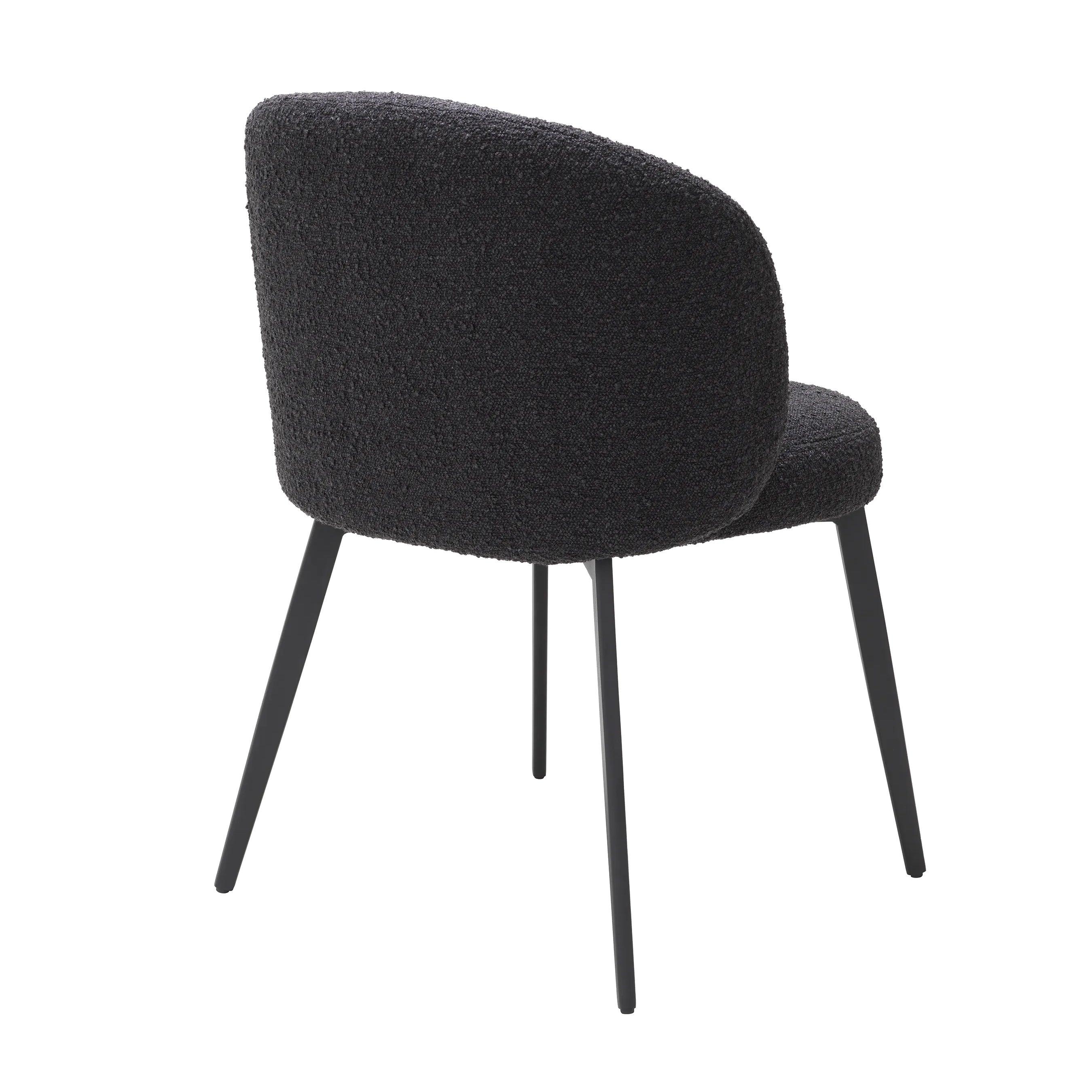 Zestaw krzeseł w tkaninie boucle LLOYD czarny Eichholtz Eye on Design
